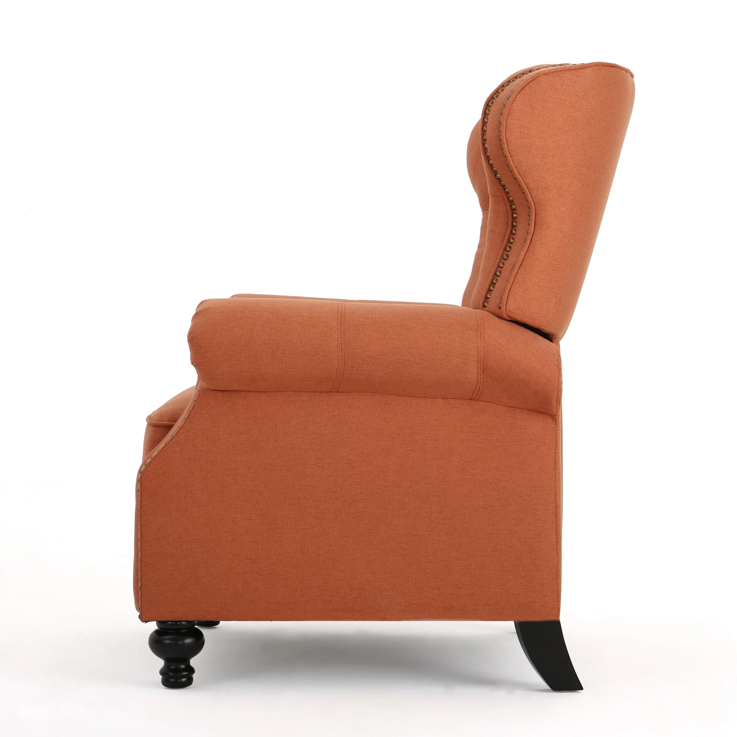 Tufted?Recliner?Chair?-?Diamond?Stitch?Backrest,?Nailhead?Trim?and?Rolled?Arms?