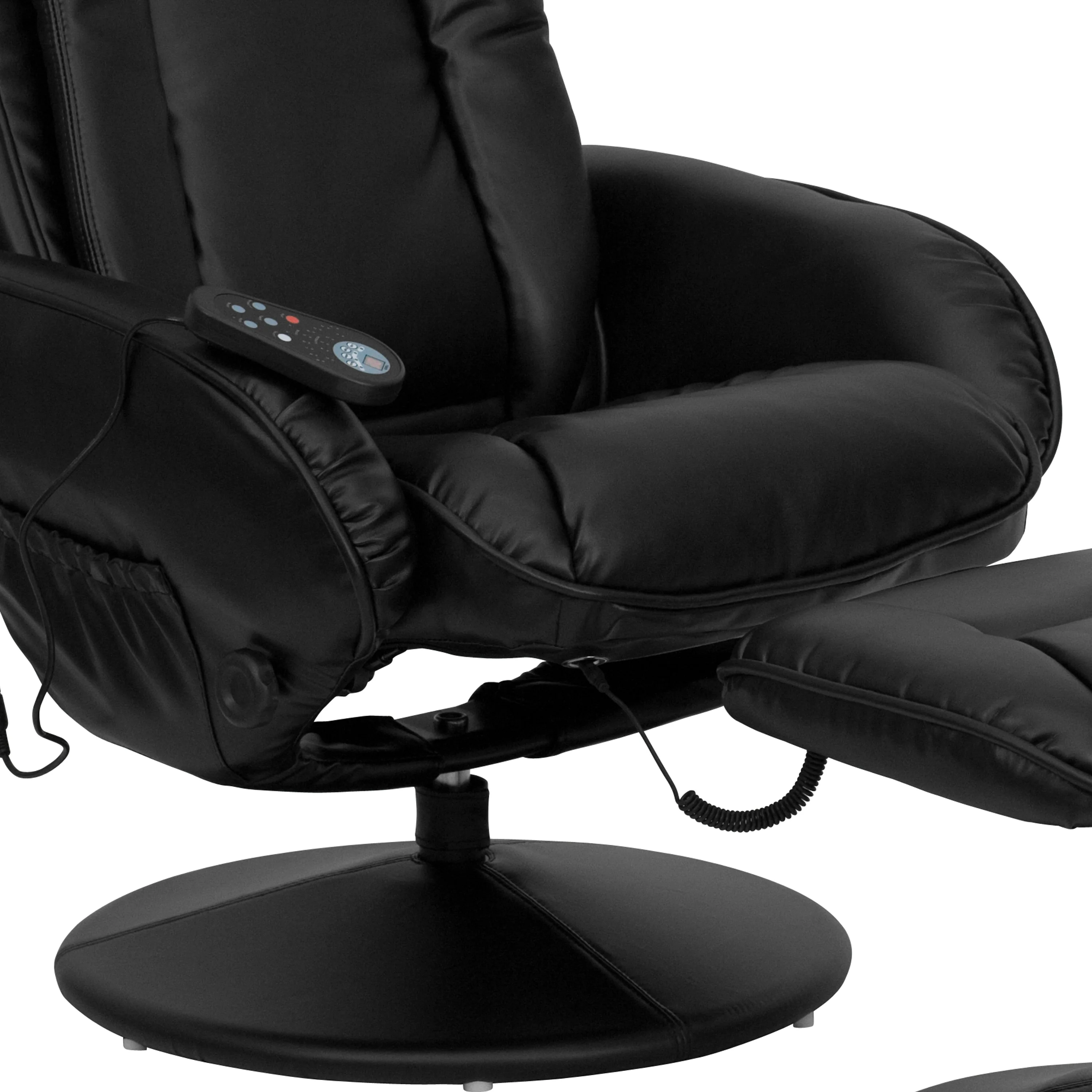 LeatherSoft Massaging Multi-Position Recliner w/Ottoman