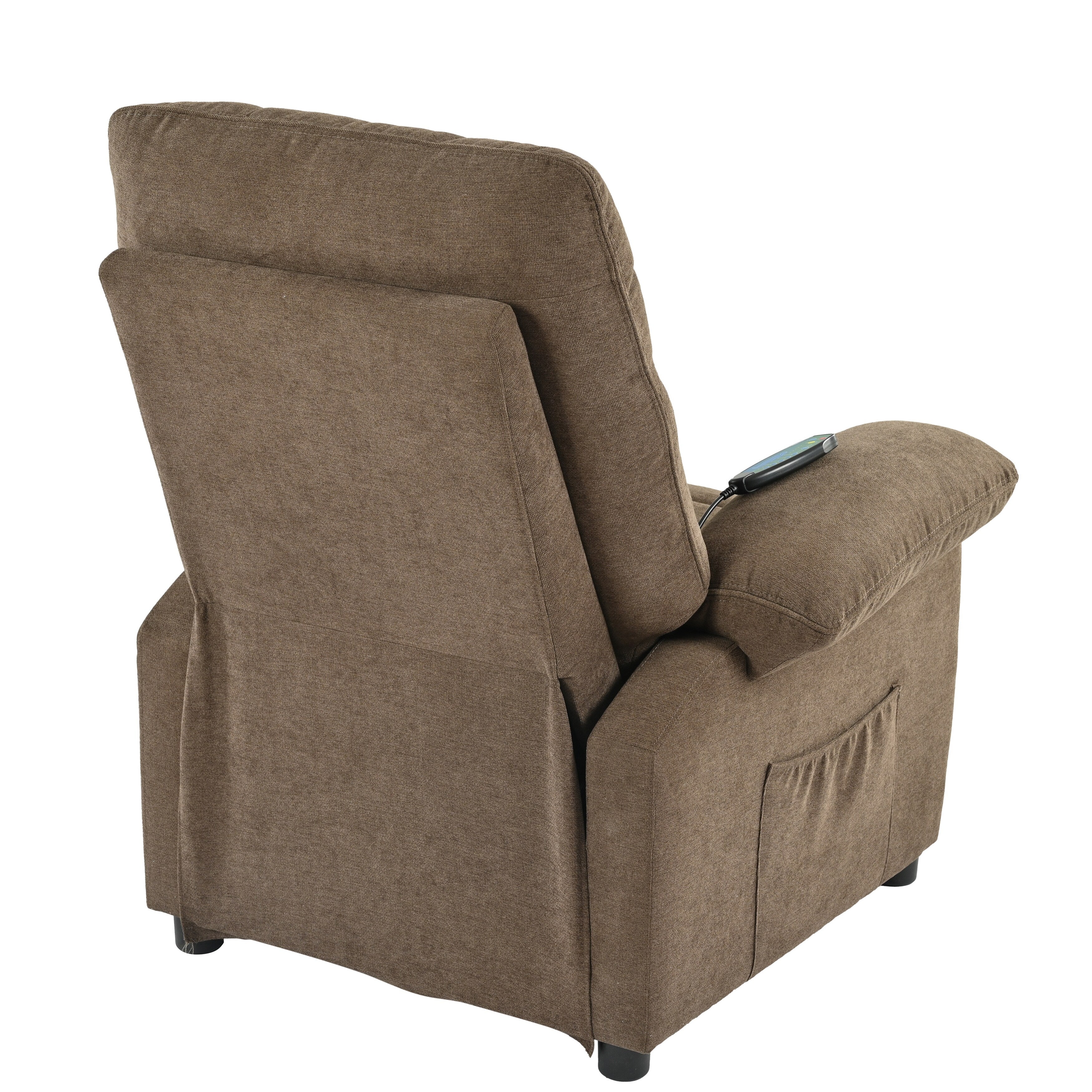 Black Manual Recliner with Massage, Heat, and Solid Wood Frame