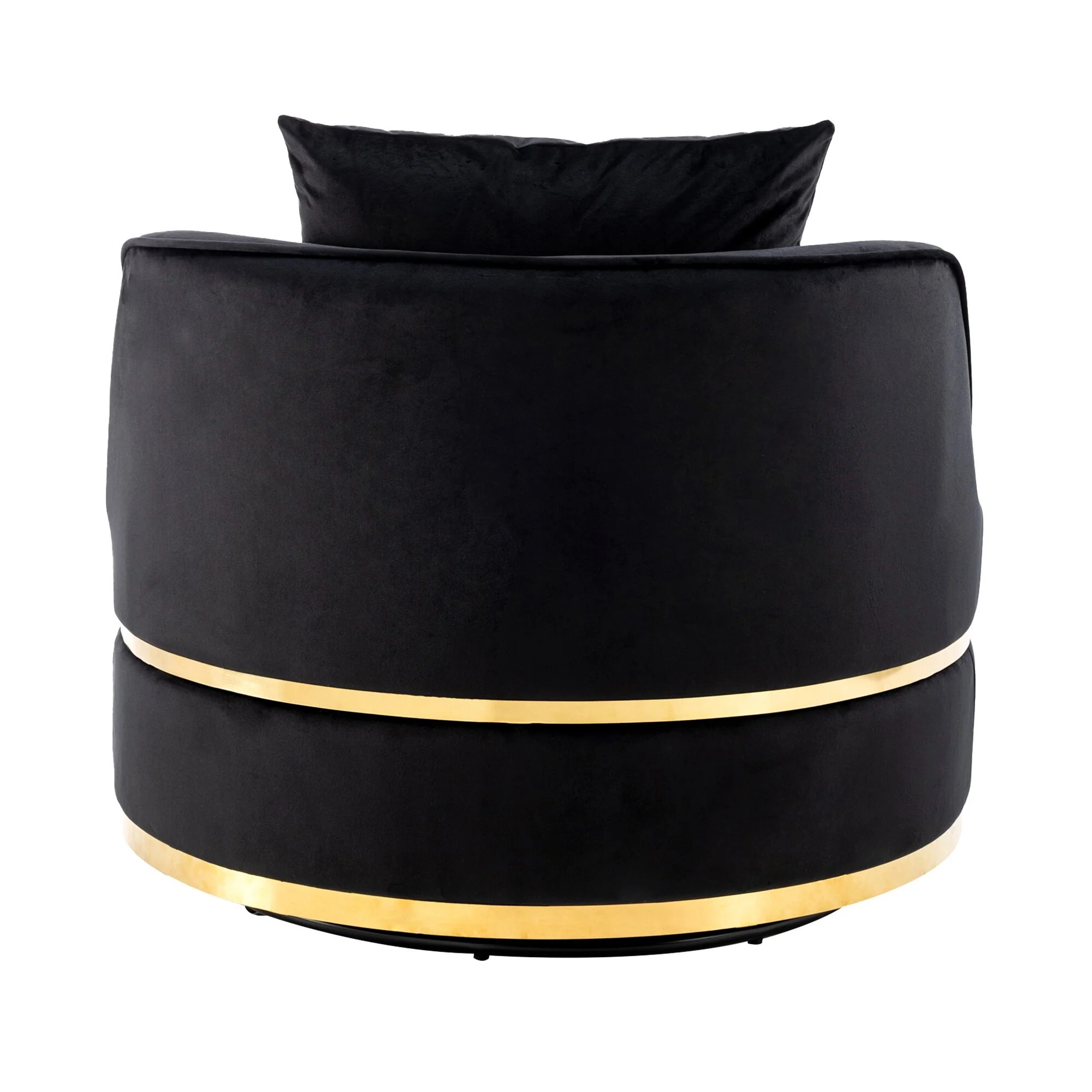 Velvet 360�� Swivel Accent Chair with Seat Cushion, Upholstered Barrel Chair with Stainless Steel Base Living Room Chair