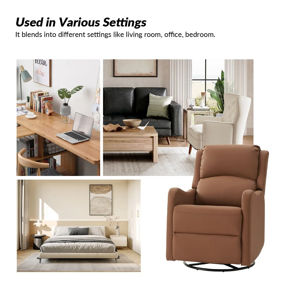 Pablo Traditional 360-Degree Swivel rocker Recliner by HULALA HOME