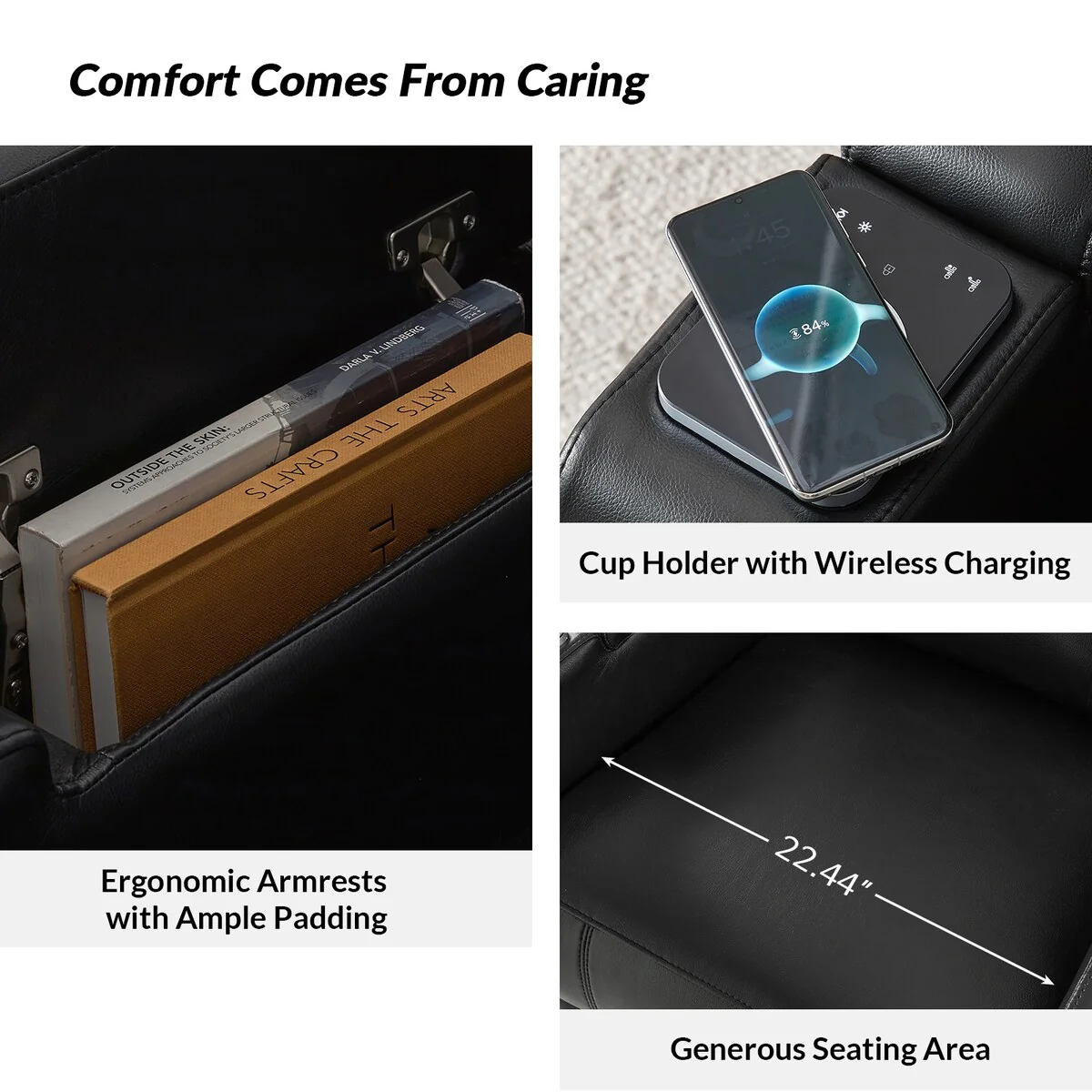 Marion Classic 35.5 Wide Power Recliner with Cup Holder by HULALA HOME