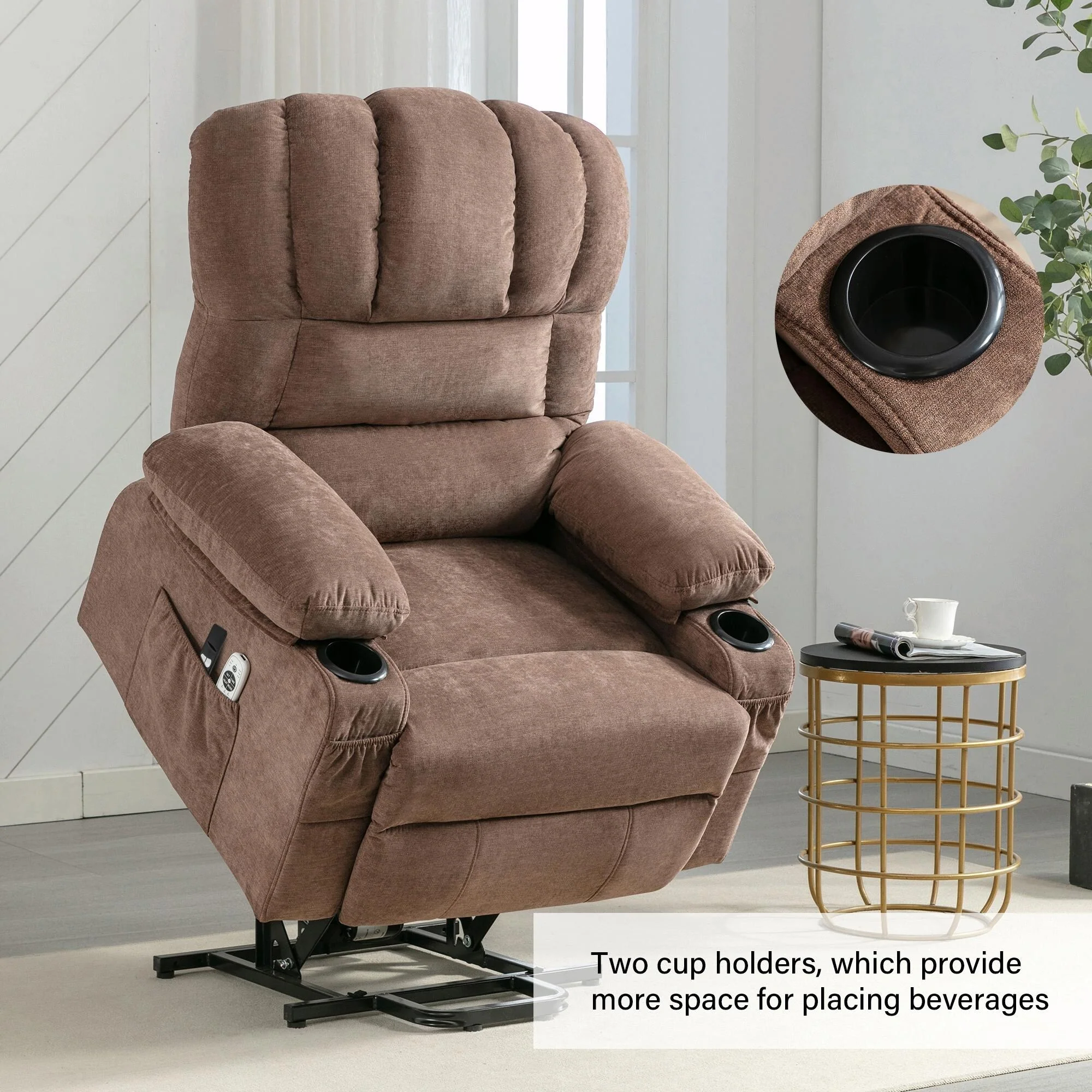 Power Electric Massage Lift Lounge Chair with Heating, Vibration Functions and USB