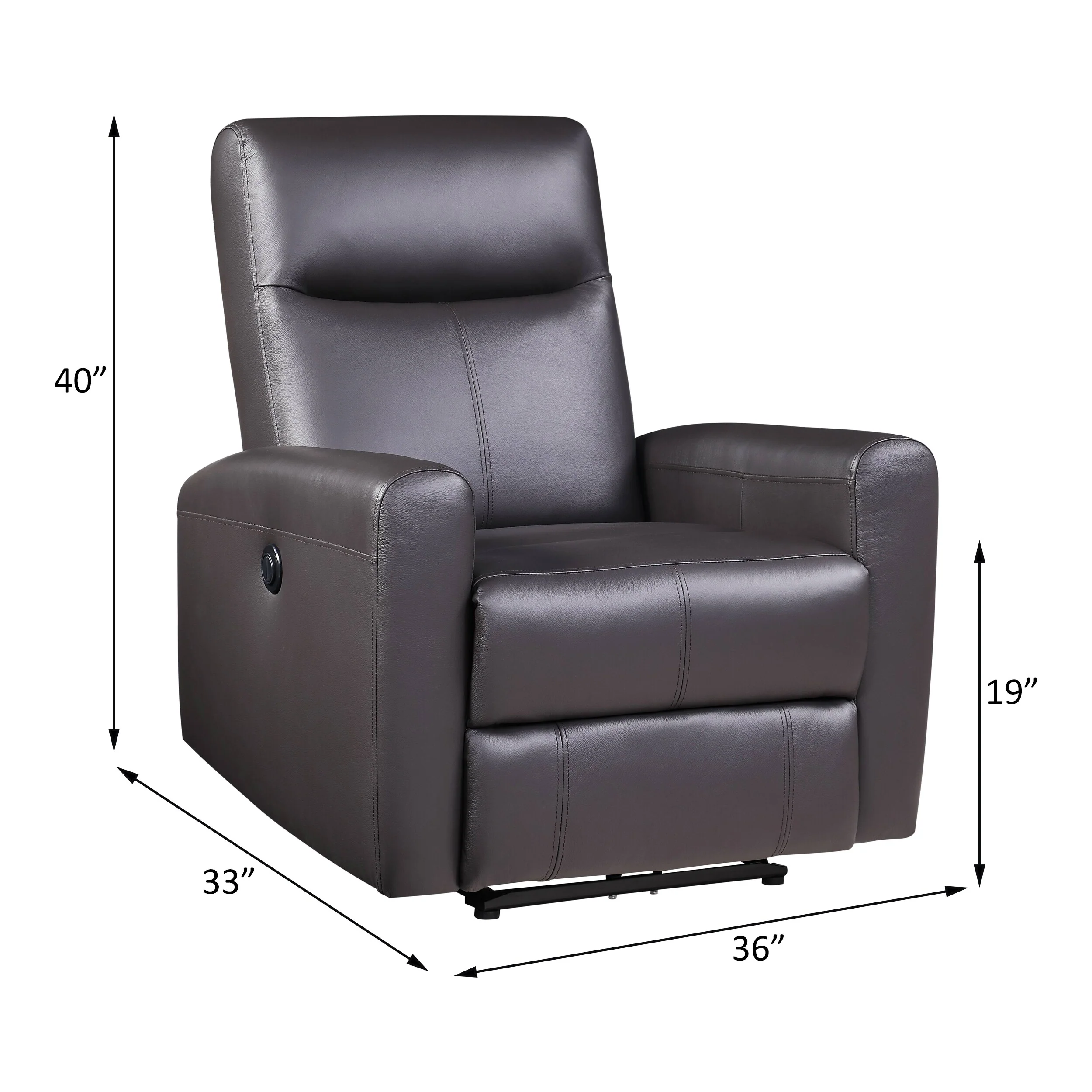 Brown Top Grain Leather Match Power Motion Recliner