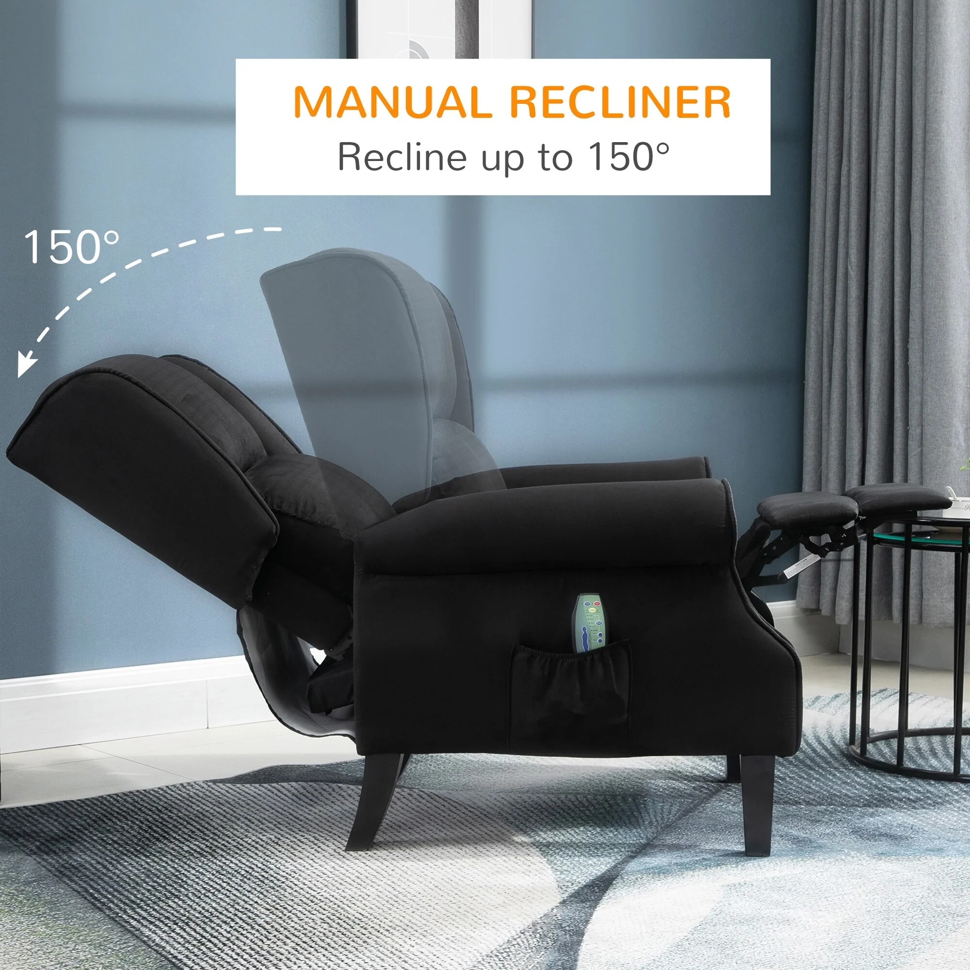 Massage Recliner Sofa with Heat Function, Remote Control