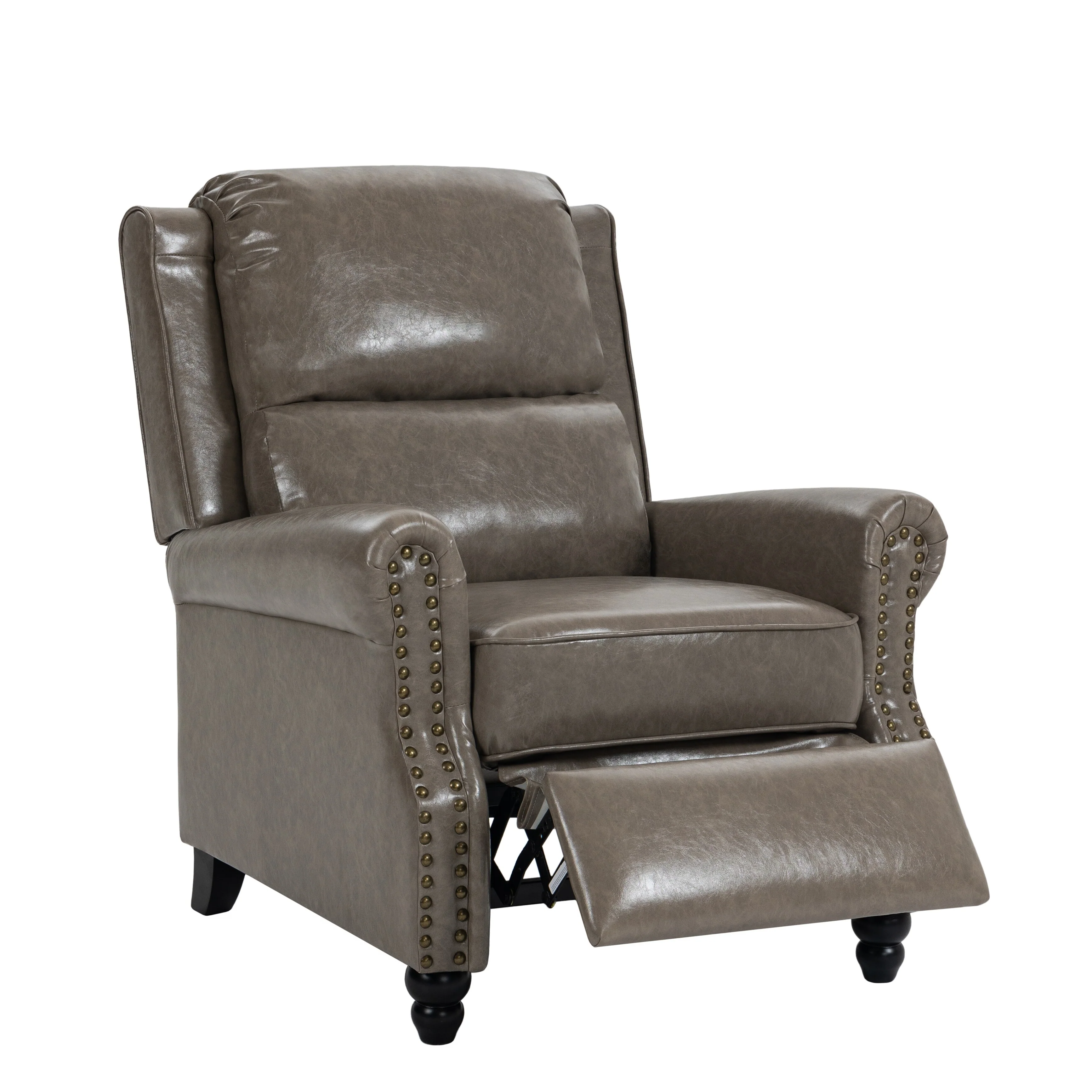 2 Set Manual Pushback Recliner Chair with Nailhead Trim