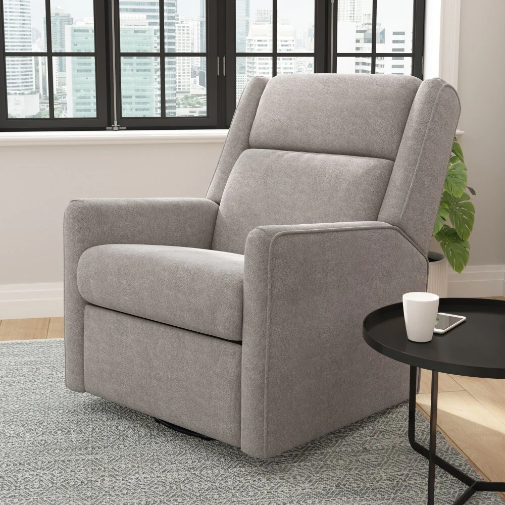 Classic Upholstered Manual Recline Rocking Swivel Glider Chair