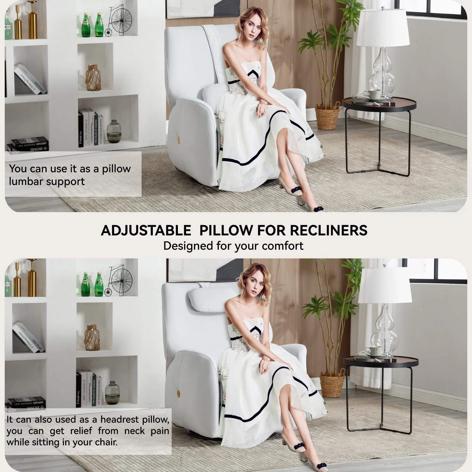 Swivel and Rocker Power Recliner Chair with Lumbar