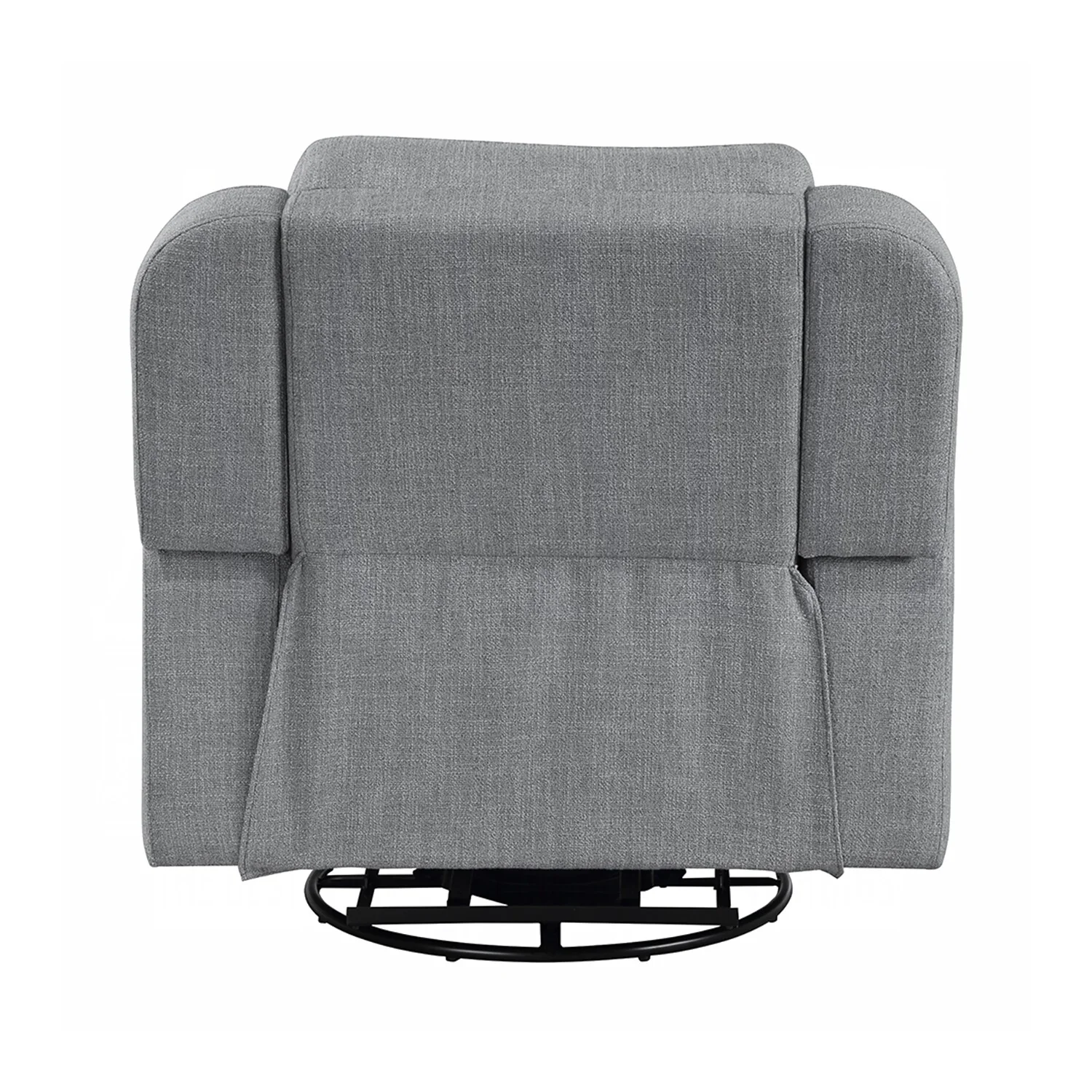 Linen Upholstered Manual Glider Recliner with Swivel in Gray