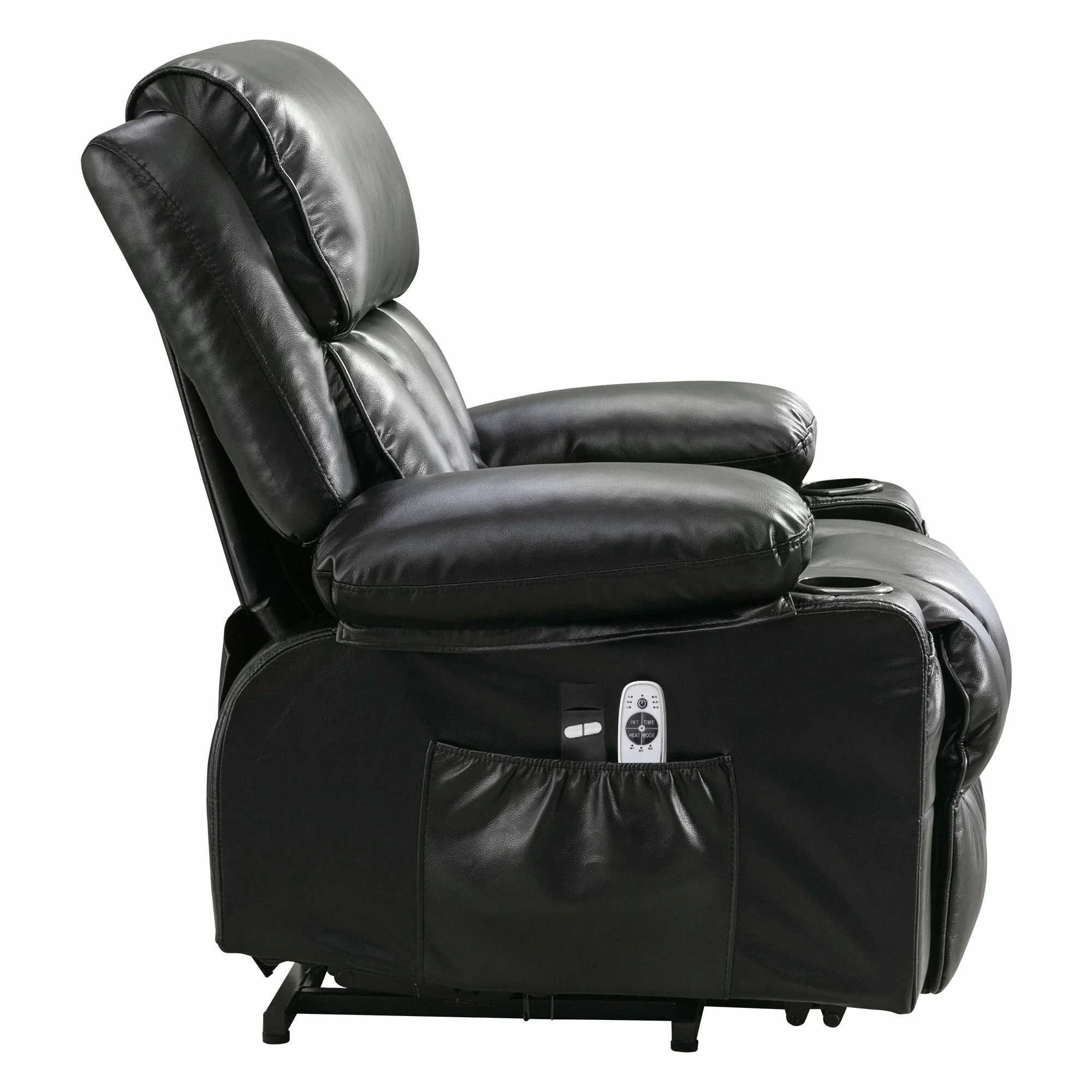 Power Electric Massage Lift Lounge Chair with Heating and Vibration Functions, Fleece Leather with USB