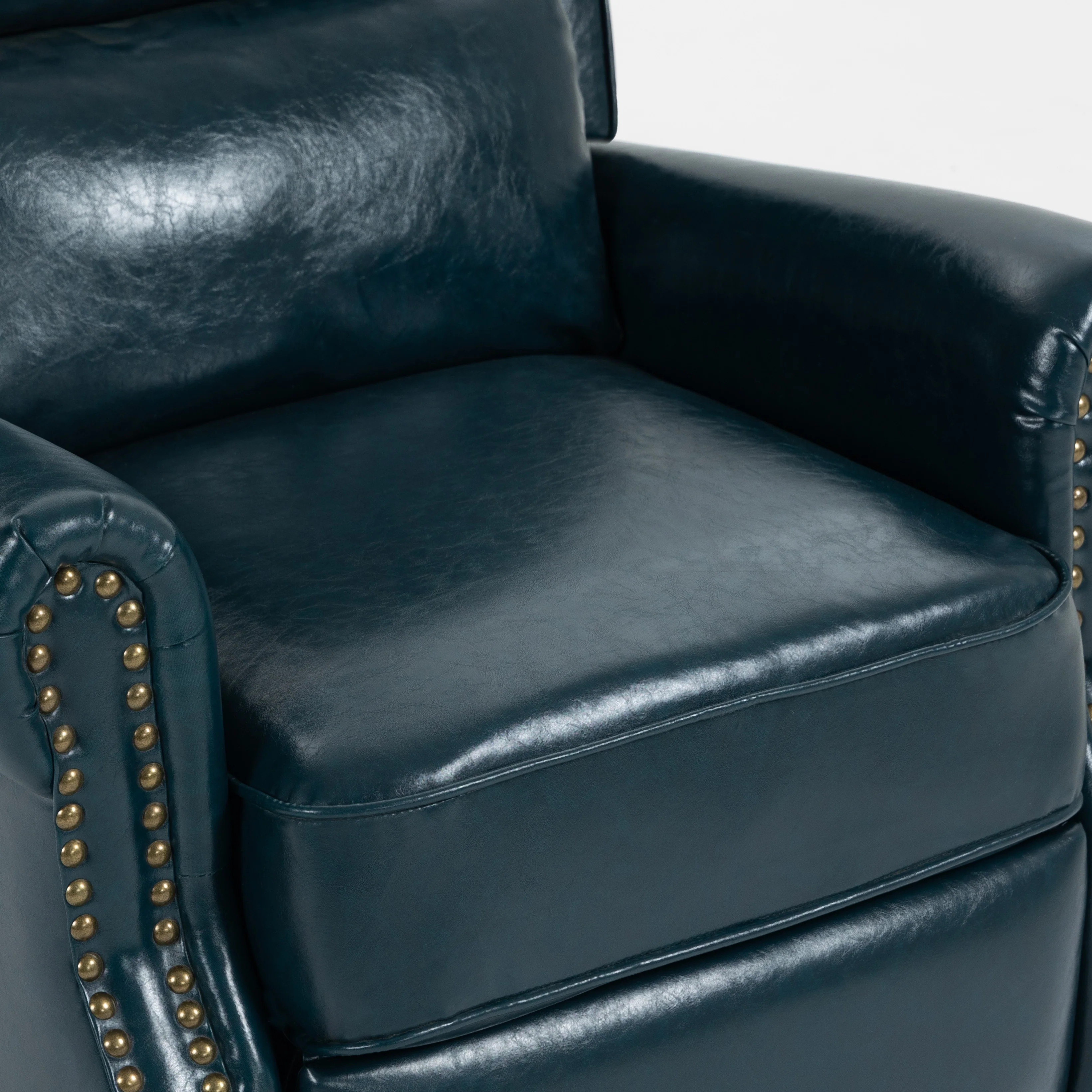 2 Set Manual Pushback Recliner Chair with Nailhead Trim