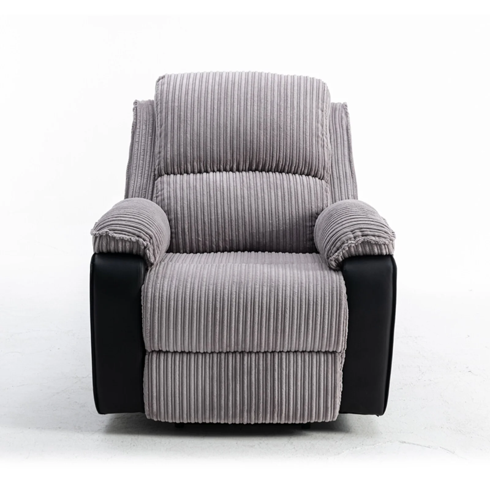 Grey Adjustable Fabric Recliner with Remote Control