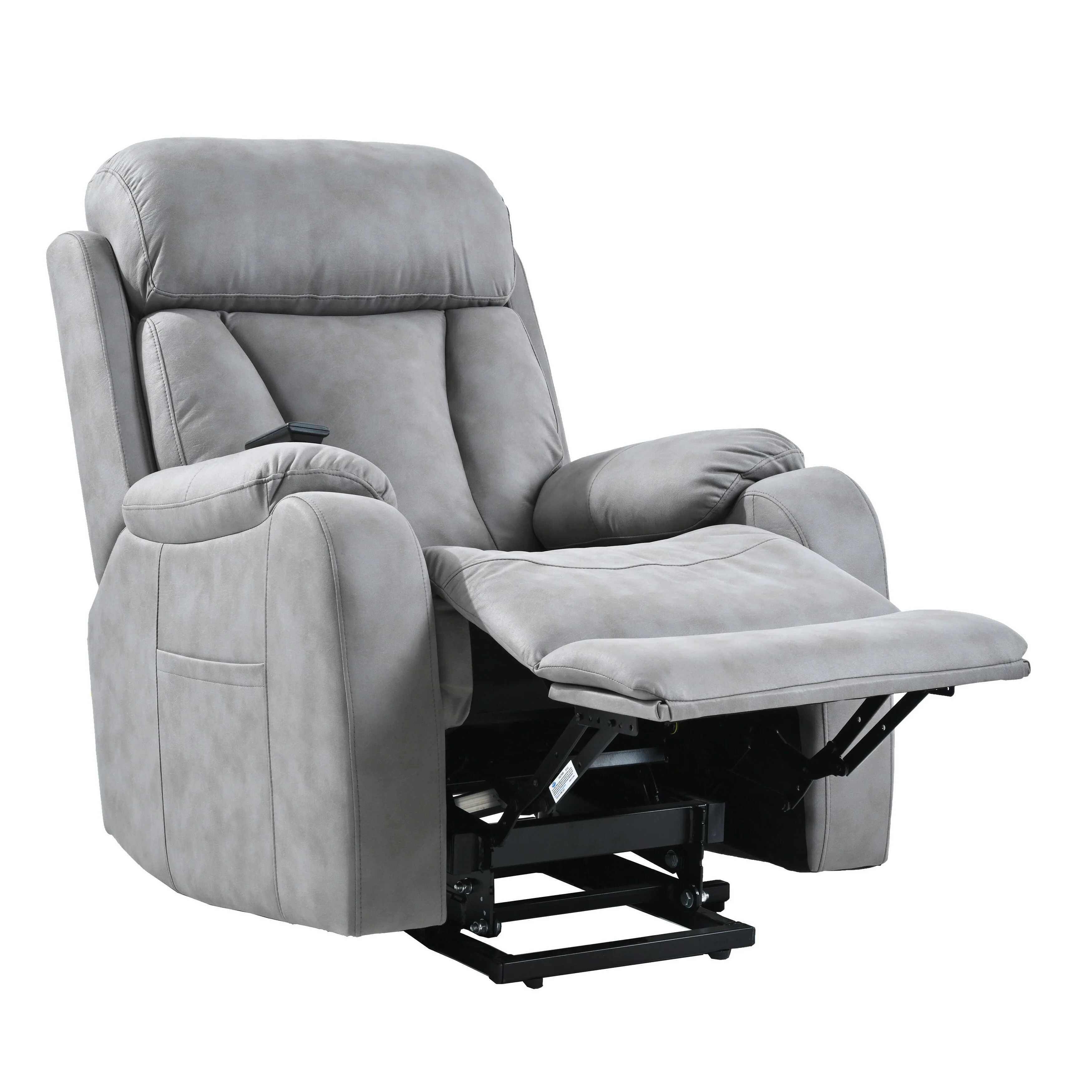 Recliner Chair Wide Seat with Overstuffed Pillows, Remote Control and Side Pocket