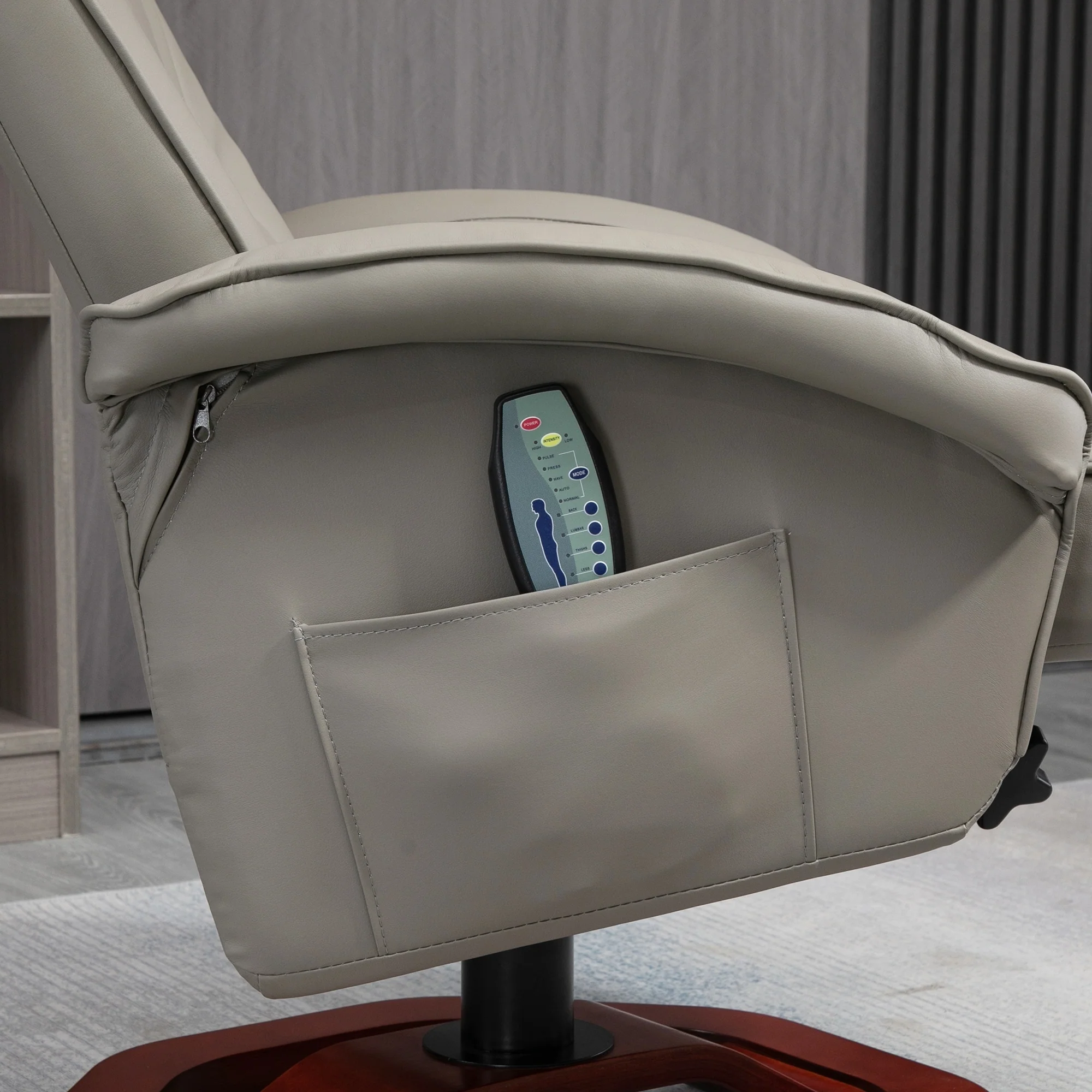 HOMCOM Massage Recliner with Ottoman, Electric Faux Leather Recliner