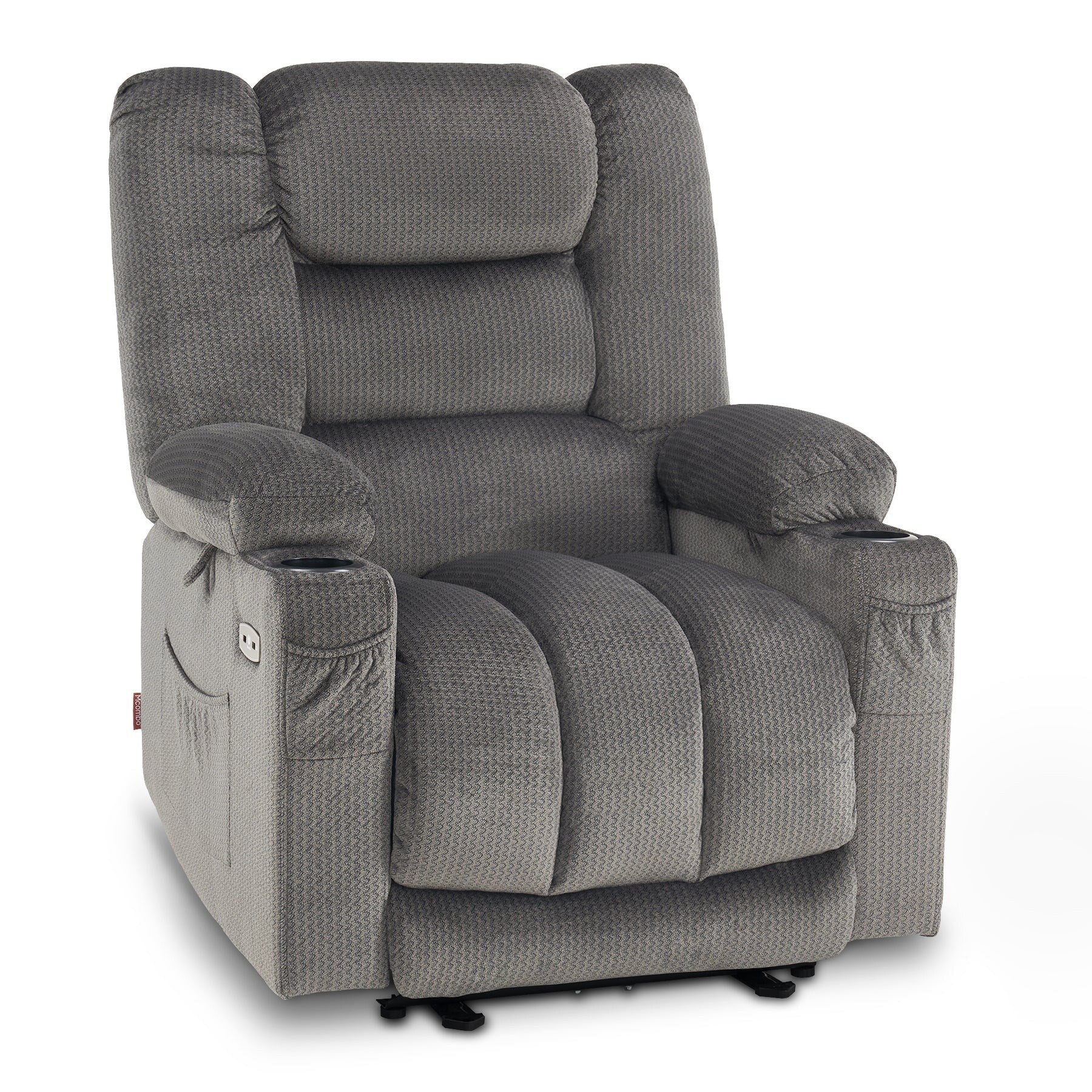 MCombo Electric Power Recliner Chair with Heat and Massage, Fabric 6079/PR670
