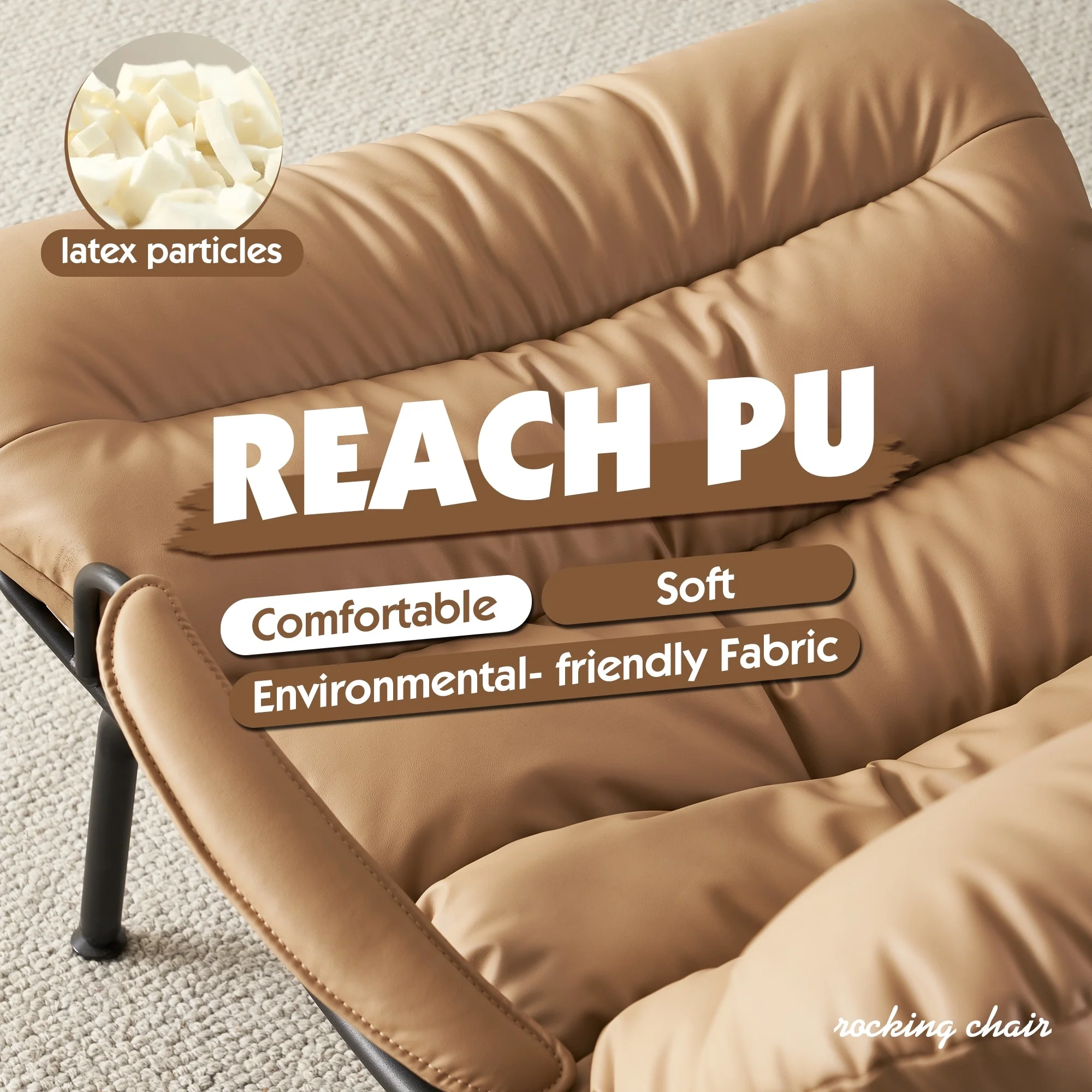 OVIOS Living Room Accent Chair Rocking Recliner Chair with Ottoman