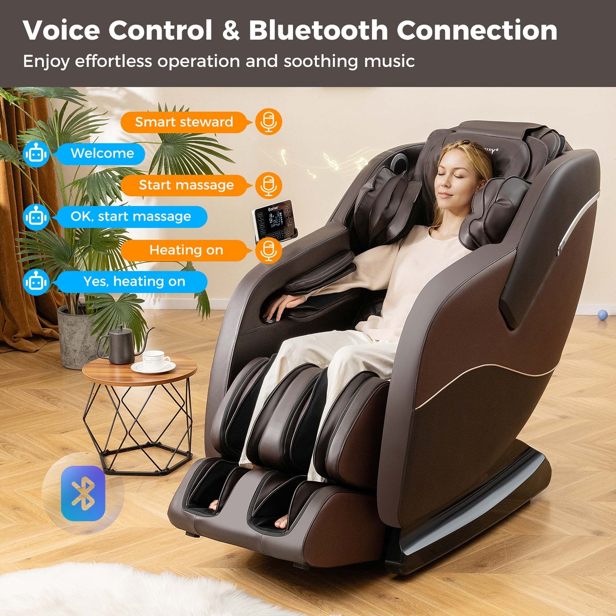 Costway SL Track Zero Gravity Massage Recliner with Thai Stretch Foot