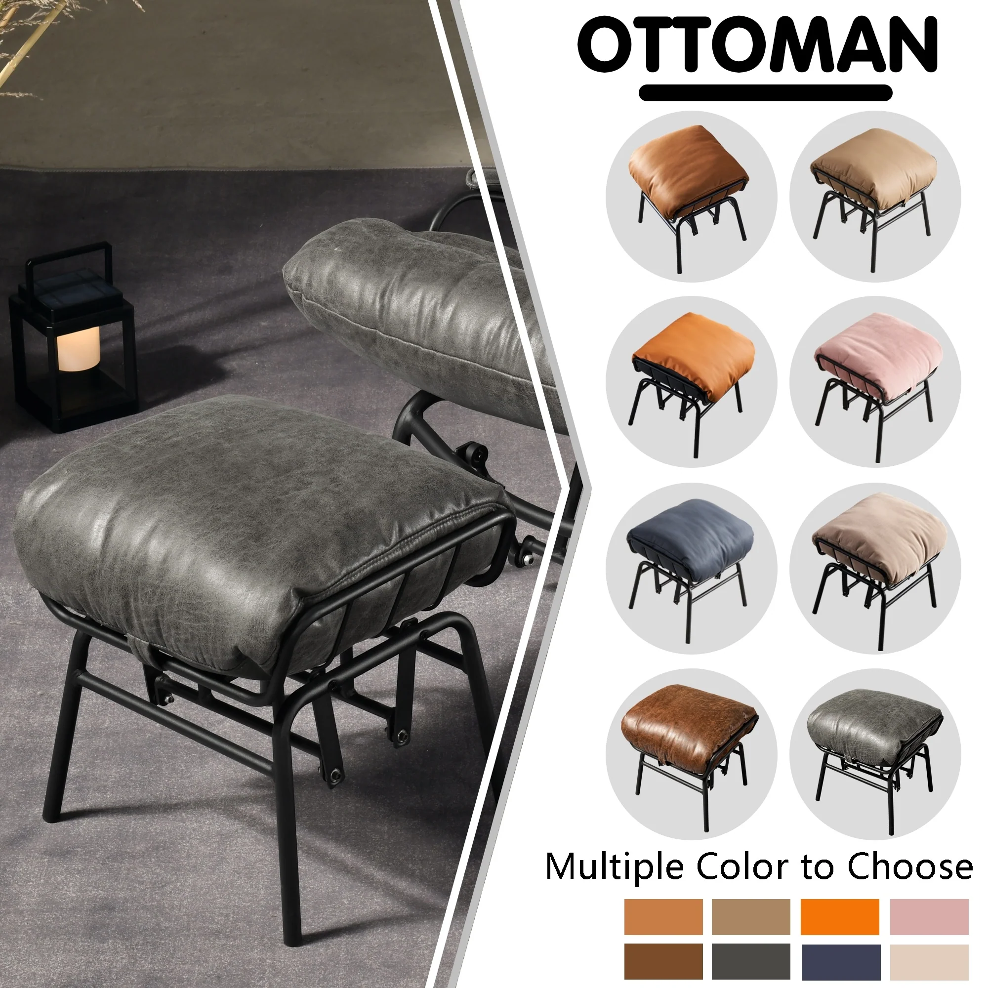 OVIOS Living Room Accent Chair Rocking Recliner Chair with Ottoman