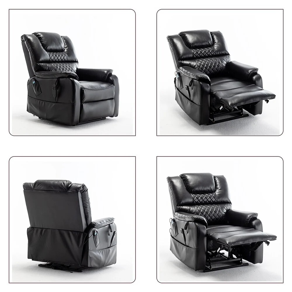 35.5W Dual Electric Power Lift Recliner,MassageHeat,180 degrees