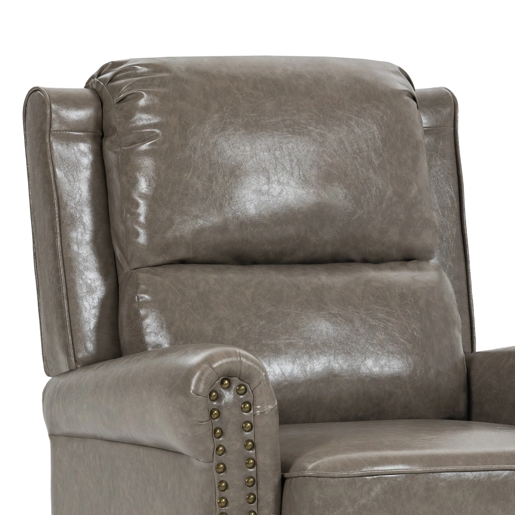 2 Set Manual Pushback Recliner Chair with Nailhead Trim