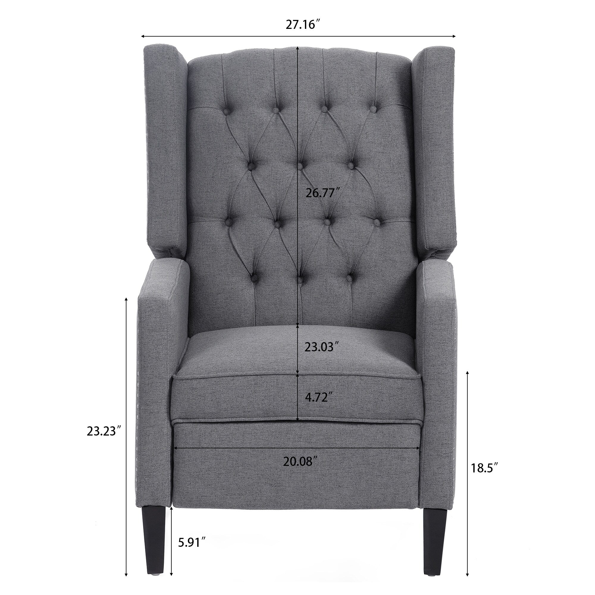 27.16 Wide Manual Wing Chair Recliner