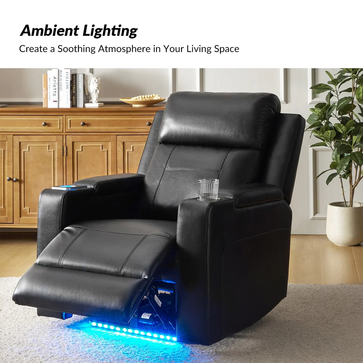 Marion Classic 35.5 Wide Power Recliner with Cup Holder by HULALA HOME