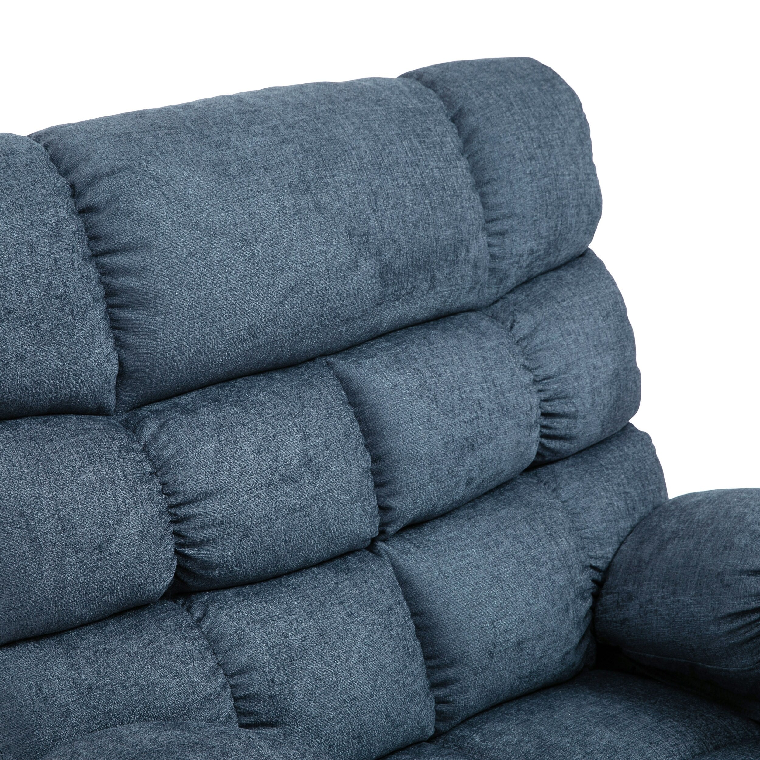 Modern Massage Recliner Chair with Pillow Tufting, 5 Modes, Remote Control and Manual Pull Recline