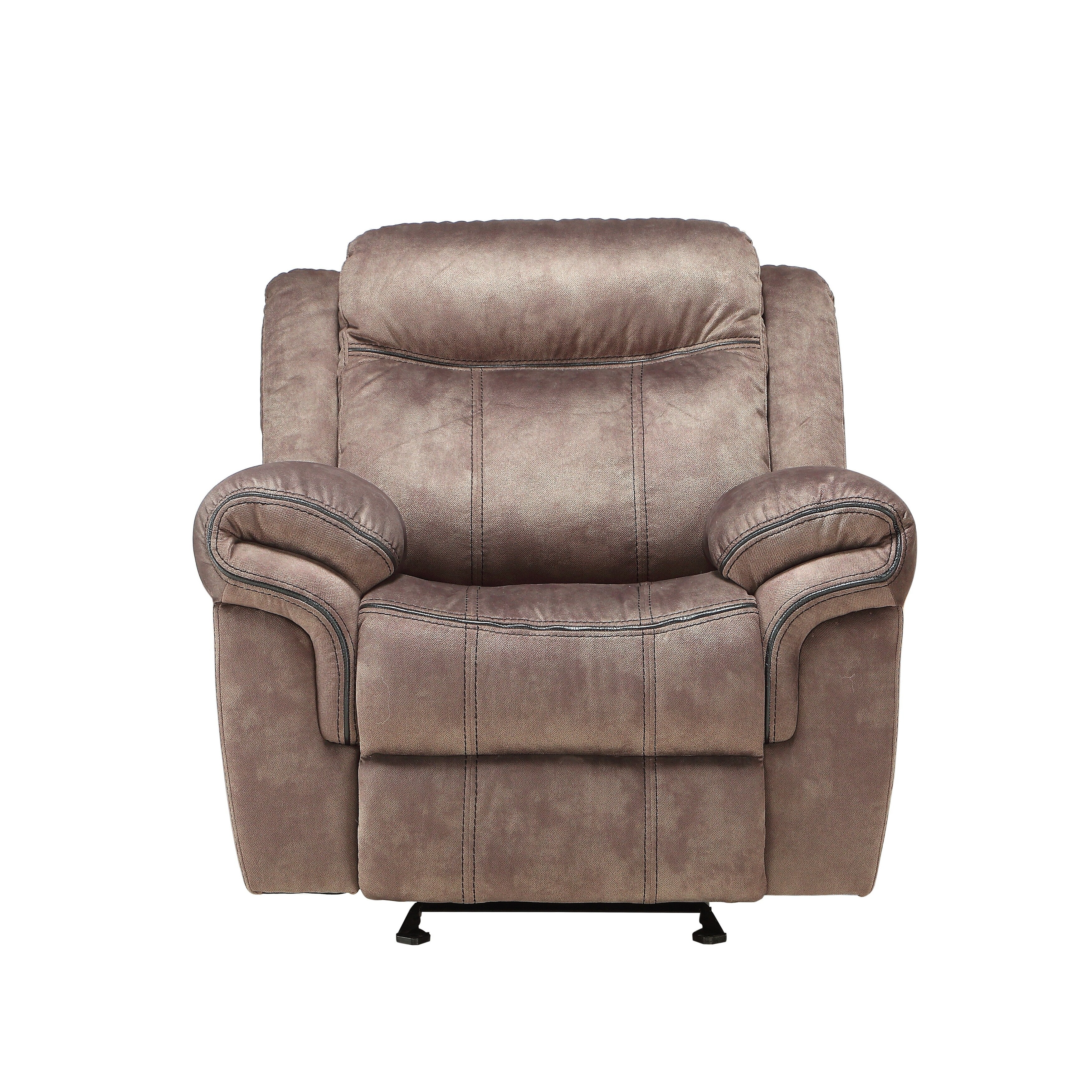 Two Tone Chocolate Velvet Glider Recliner
