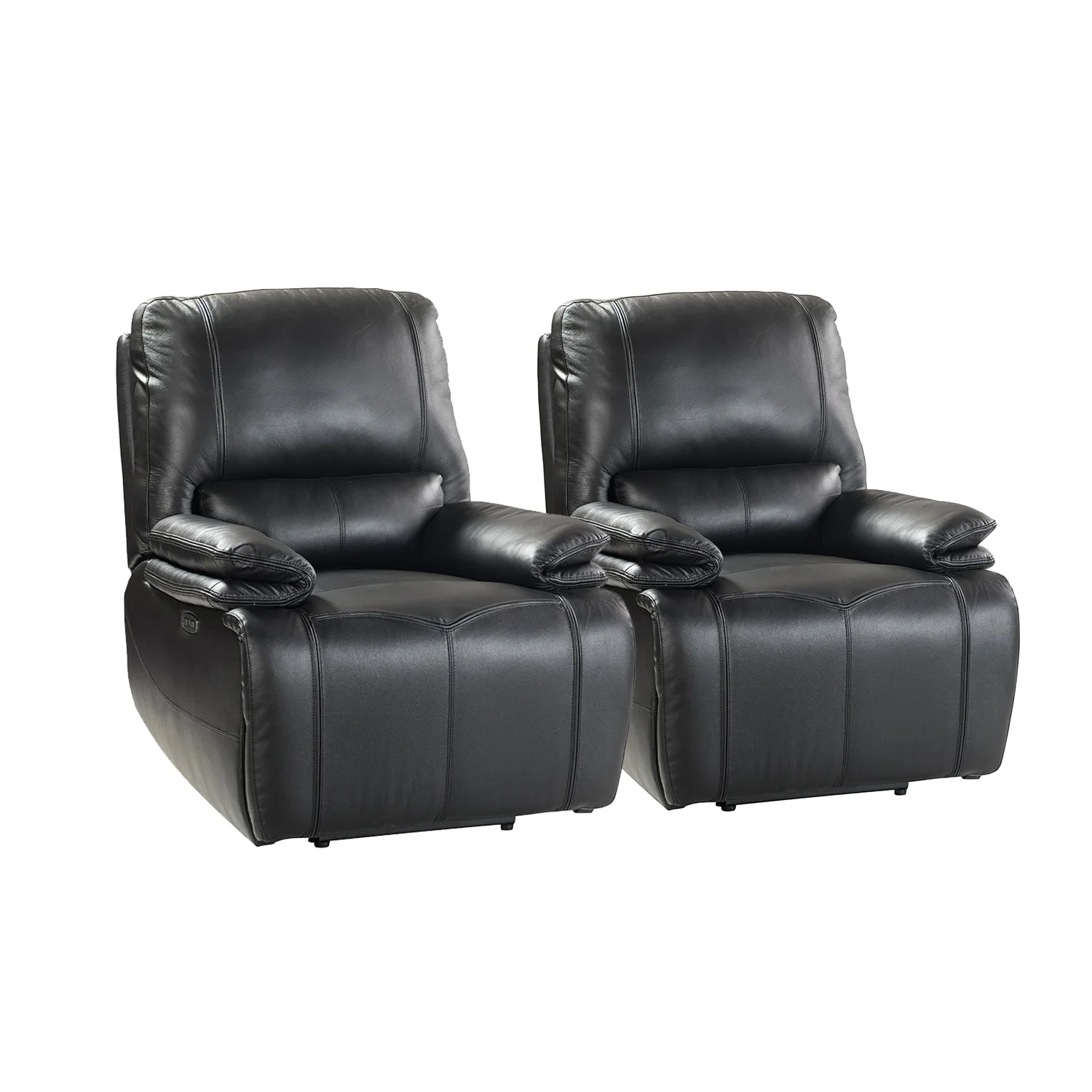 Clara Genuine Leather Power Recliner with Cushion Padded, Set of 2