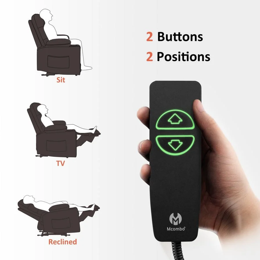 MCombo Electric Power Recliner Chair with Heat and Massage, Leather PR621