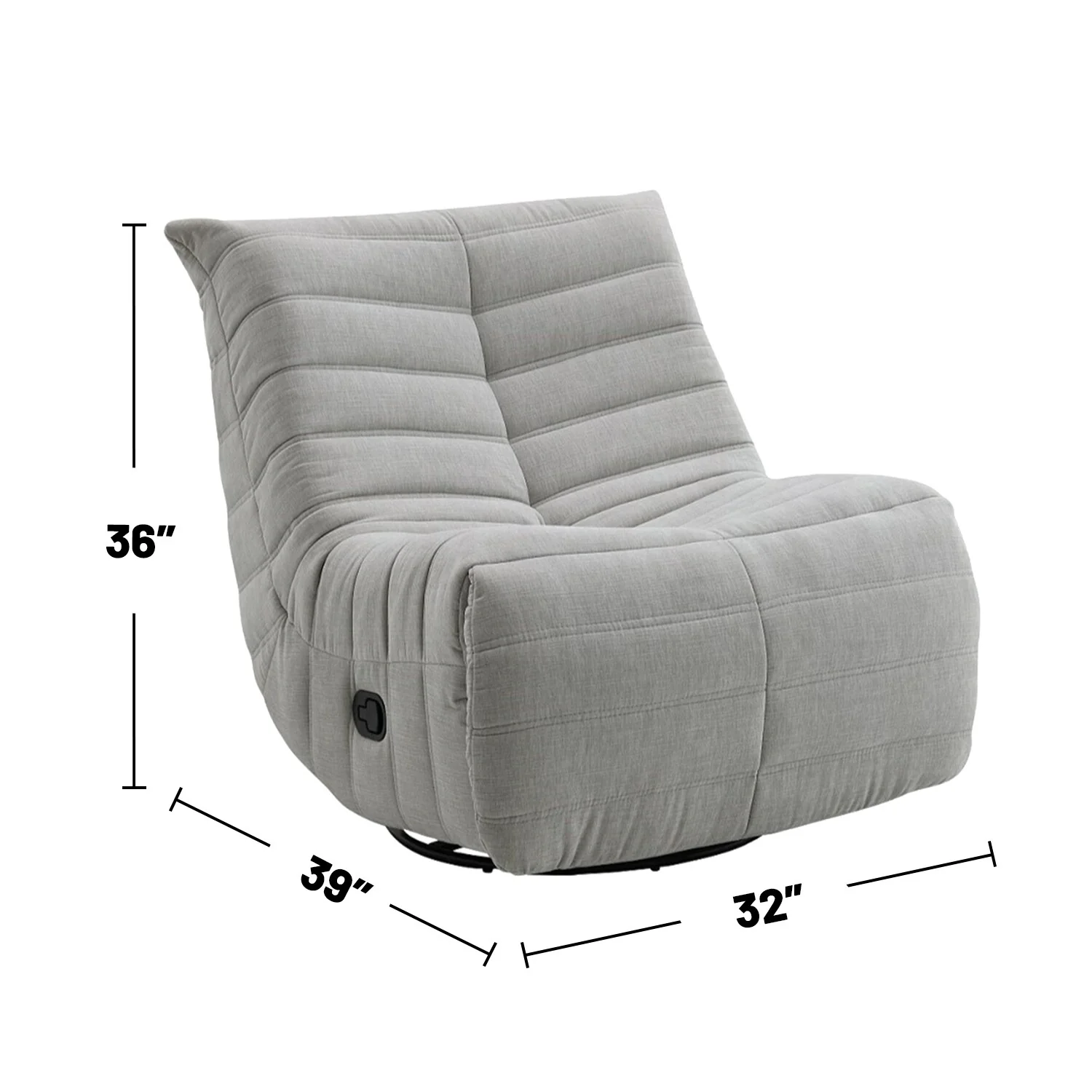 Chenille Upholstered Manual Recliner with Swivel