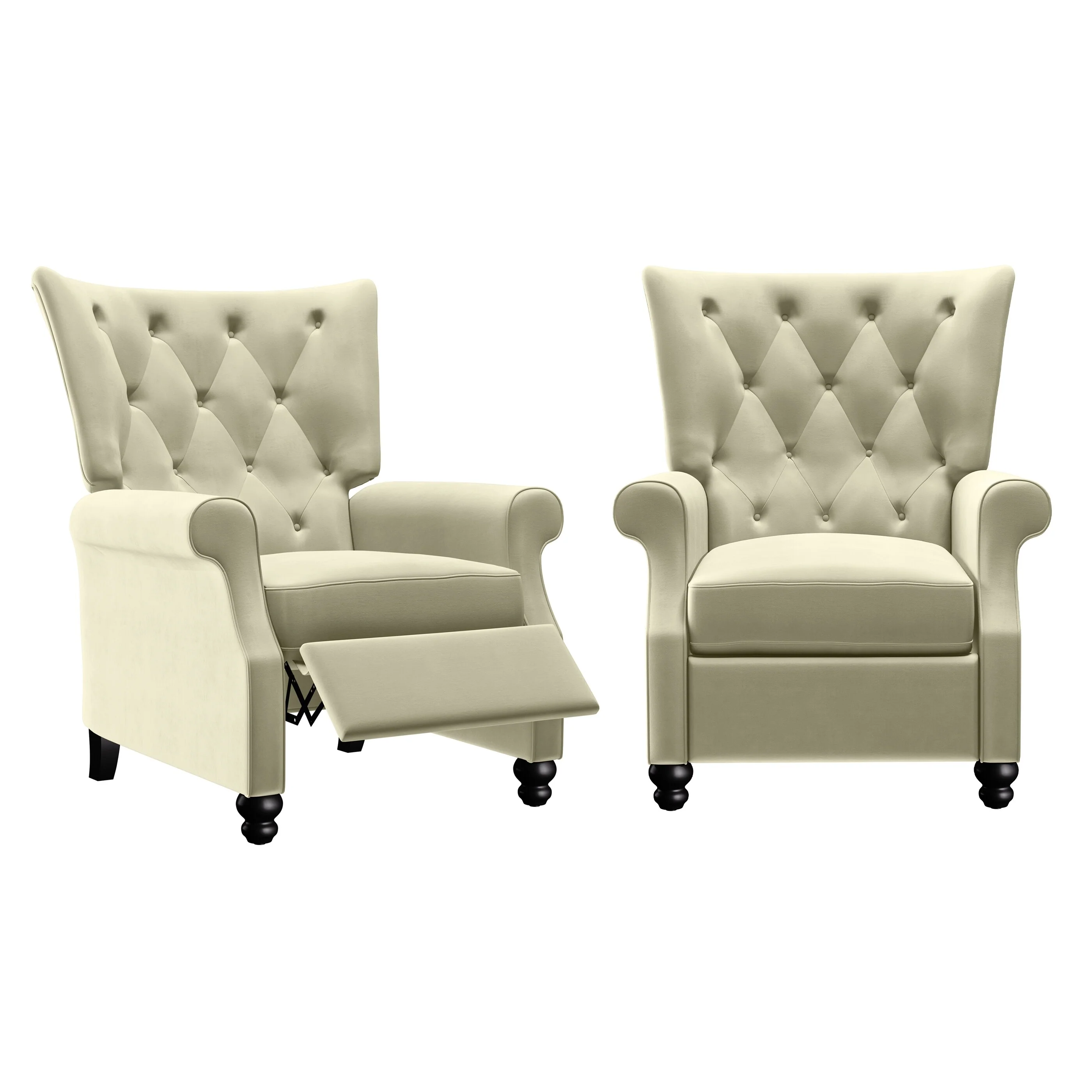 Copper Grove Plush Pushback Recliner Chairs (Set of 2)