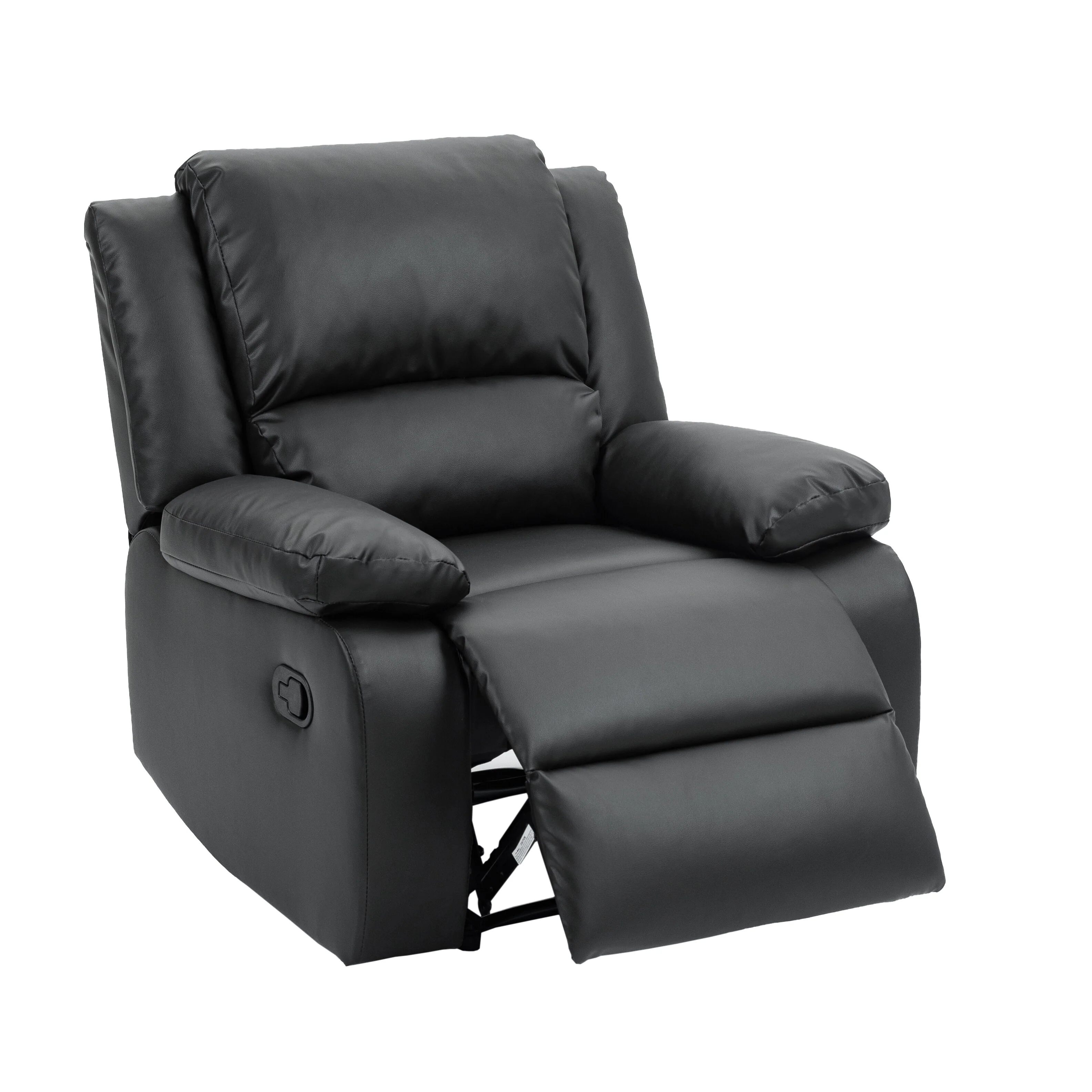 Vegan Leather Upholstered Push Back Manual Recliner Chair