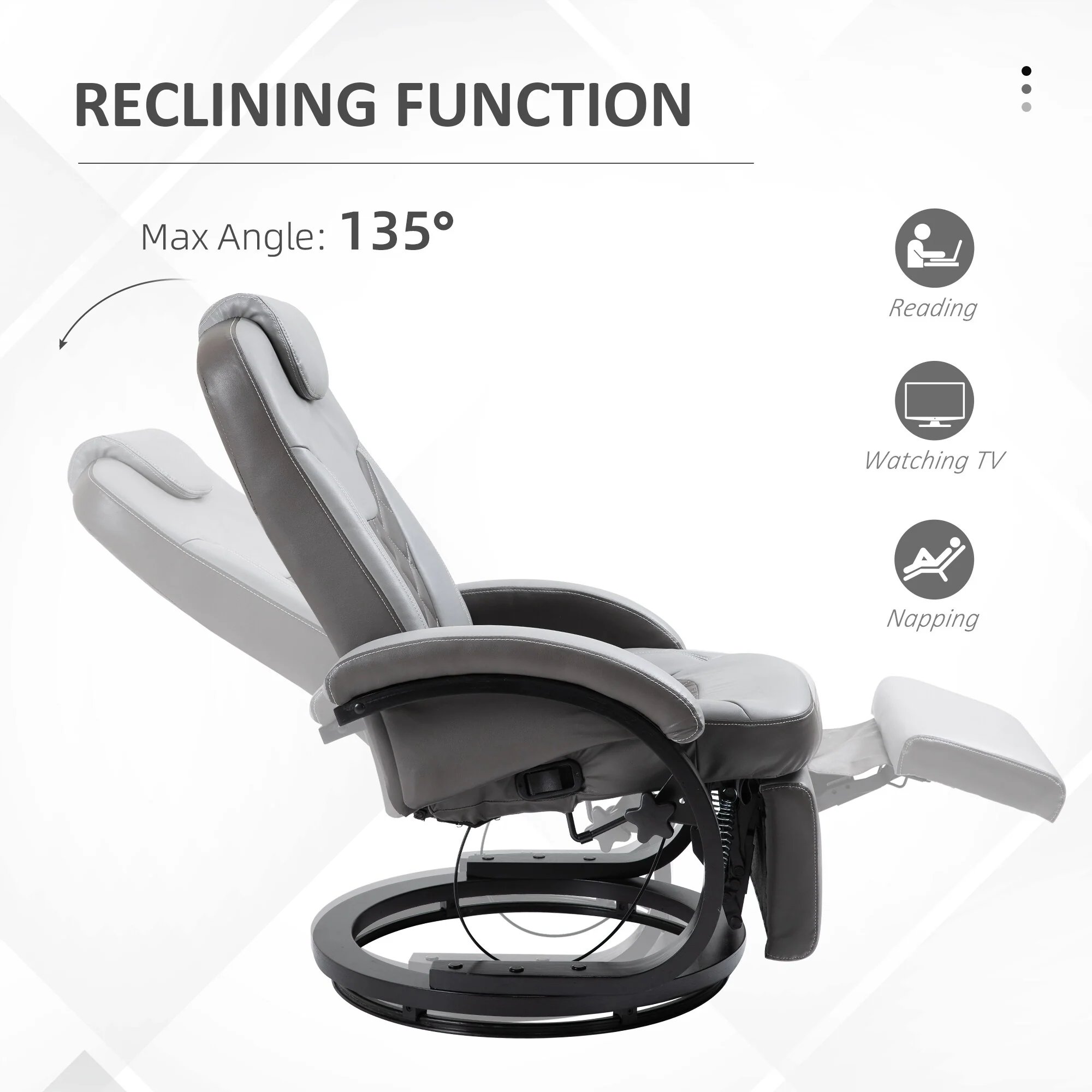 Recliner Armchair with Footrest, Headrest