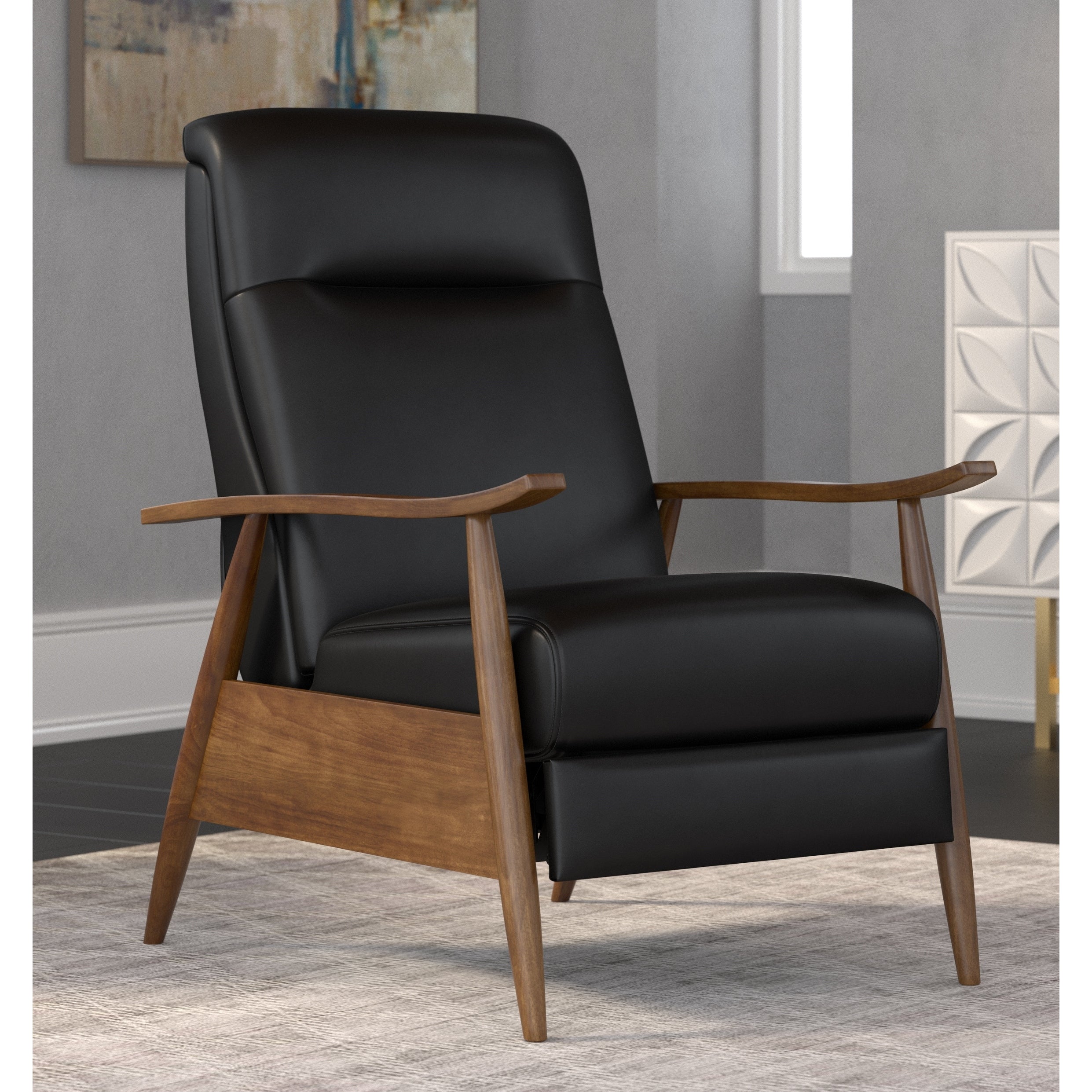 Sienna Upholstered Wood Push Back Recliner by Greyson Living