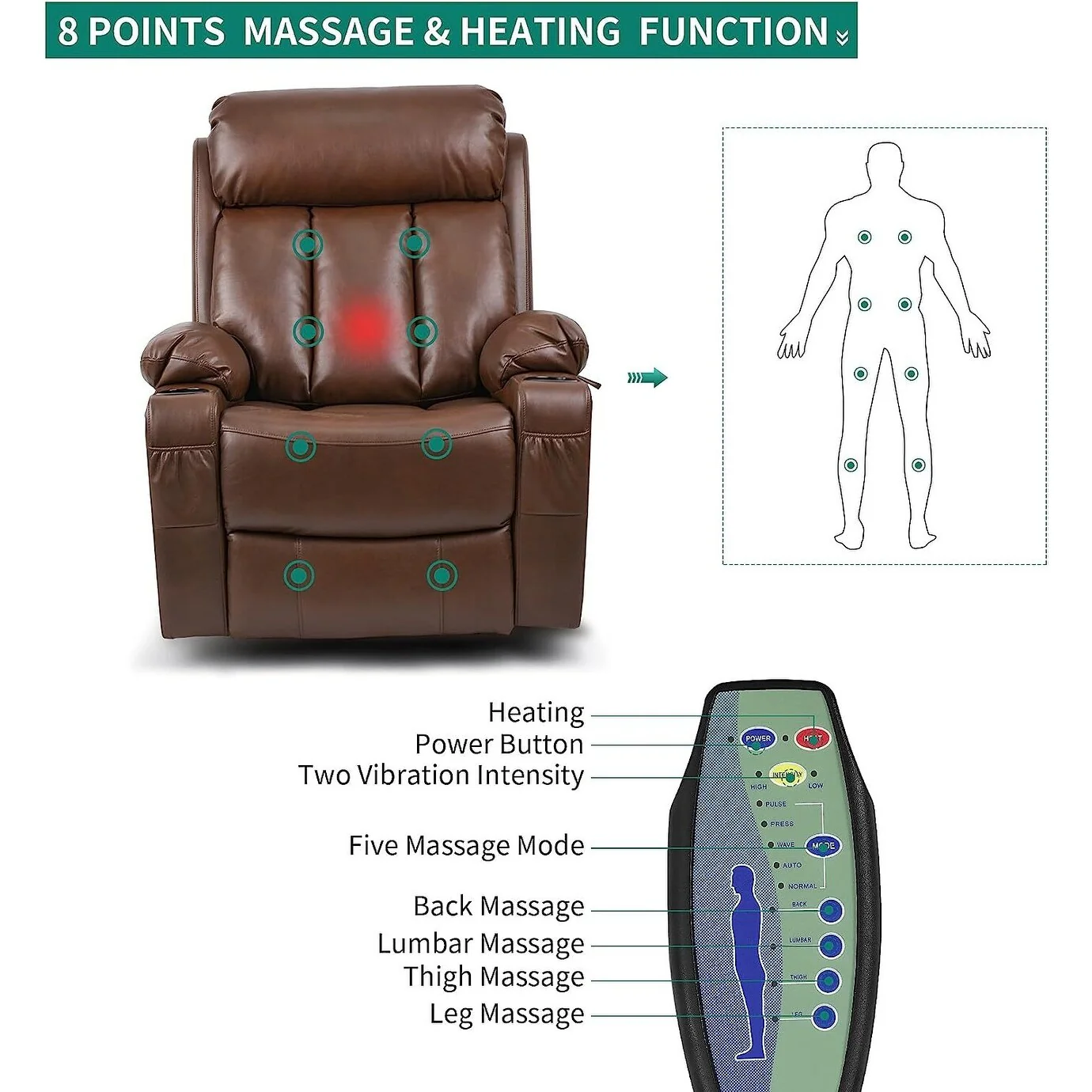 Moasis Power Lift Recliner Chair with Massage Heat