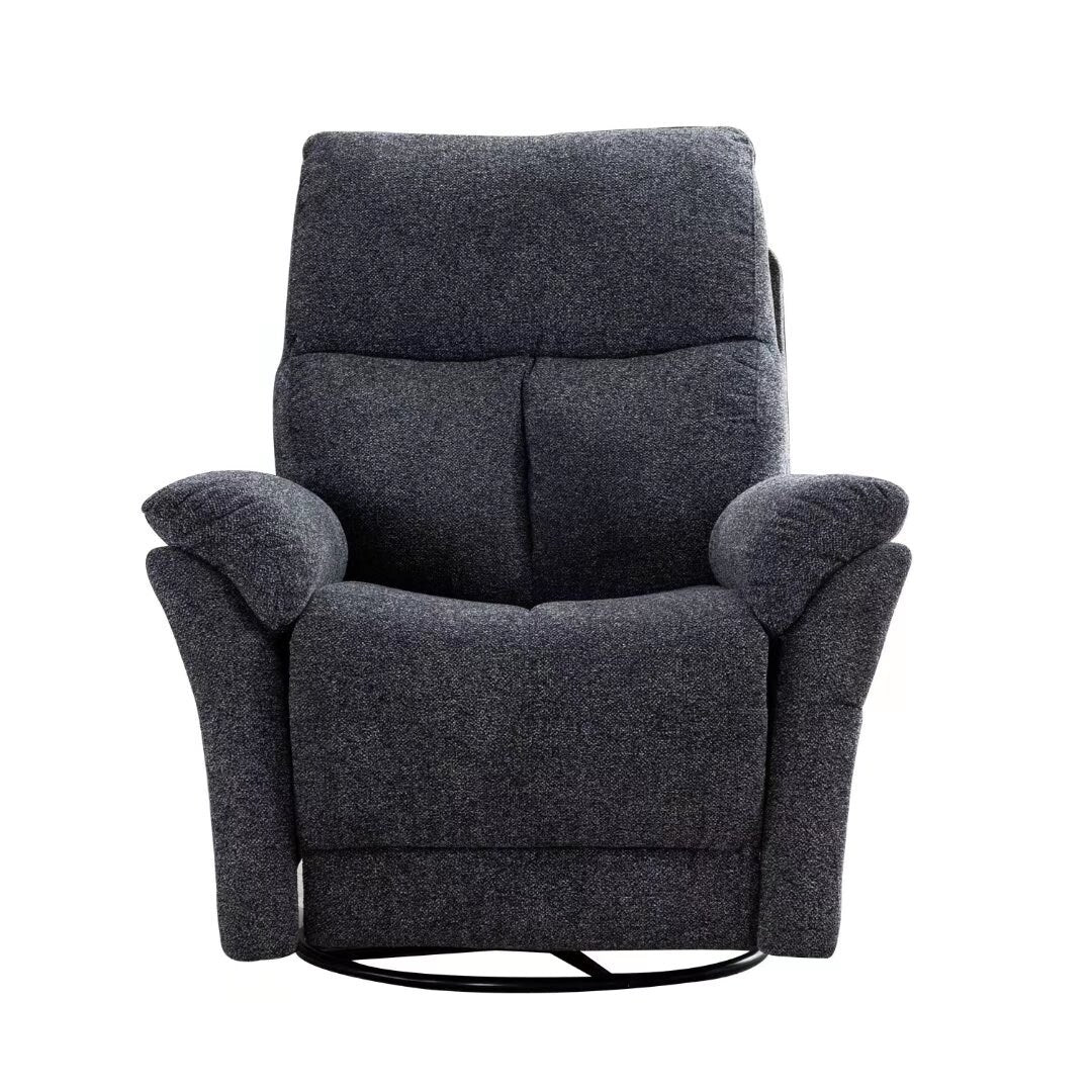 Fabric Overstuffed Swivel Rocker Manual Recliner Chair