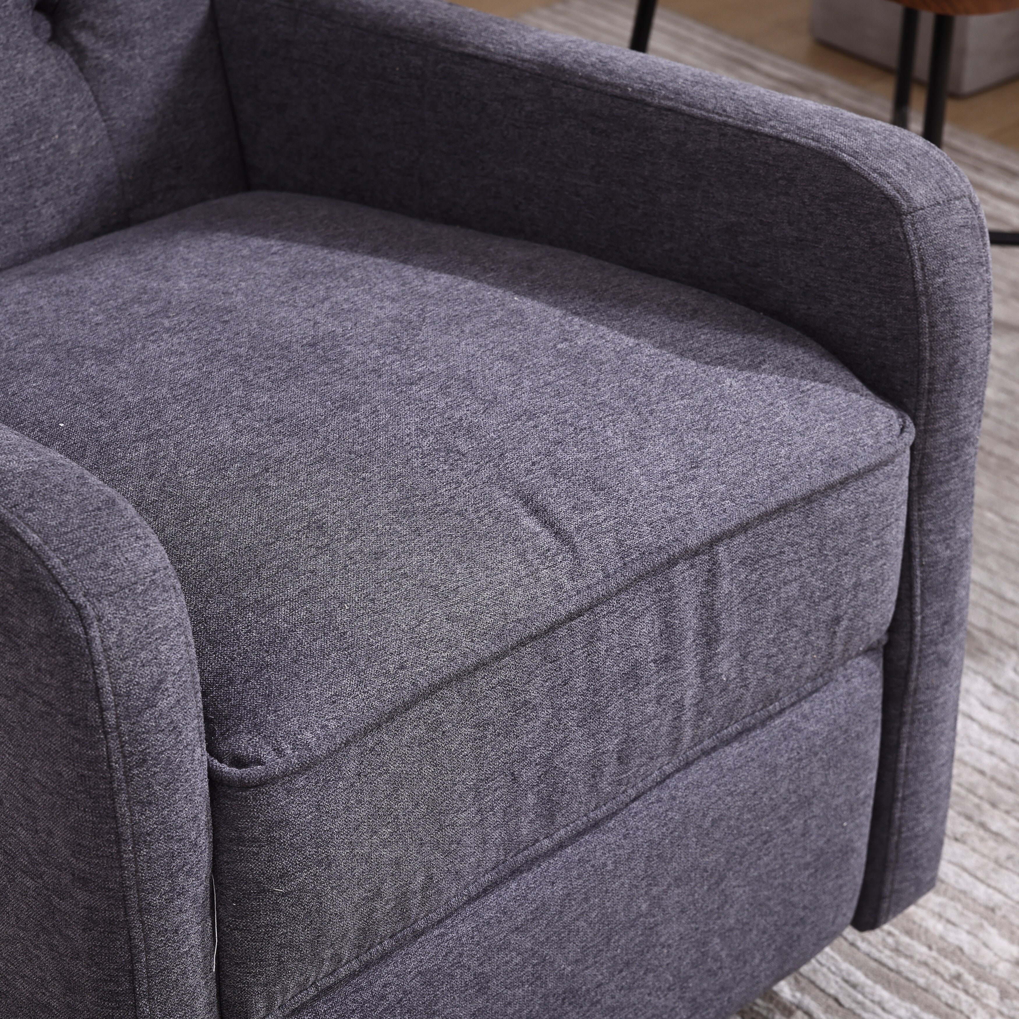 Swivel Recliner Lounge Chair with Footrest, Glider Motion & Ergonomic Design