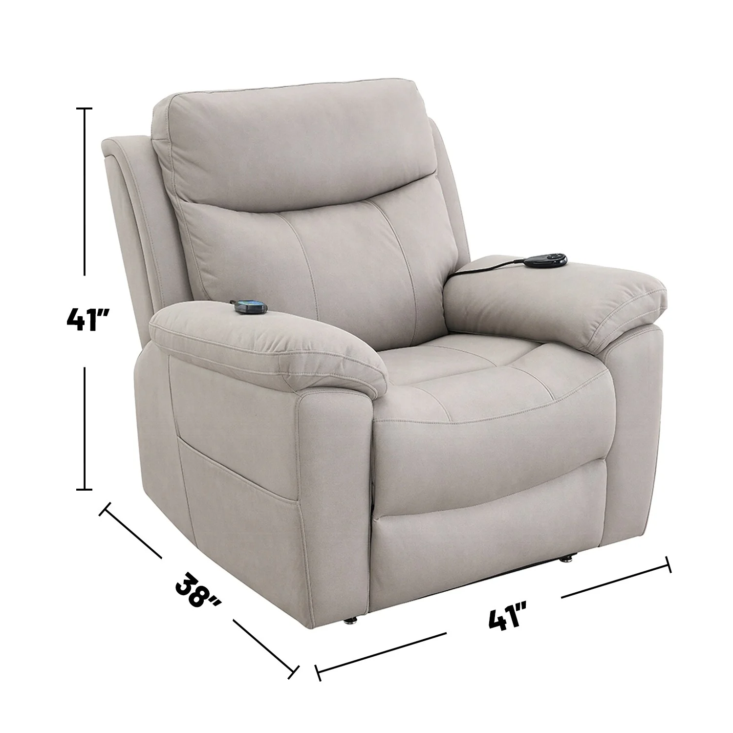 Fabric Upholstered Power Recliner with Heating Design