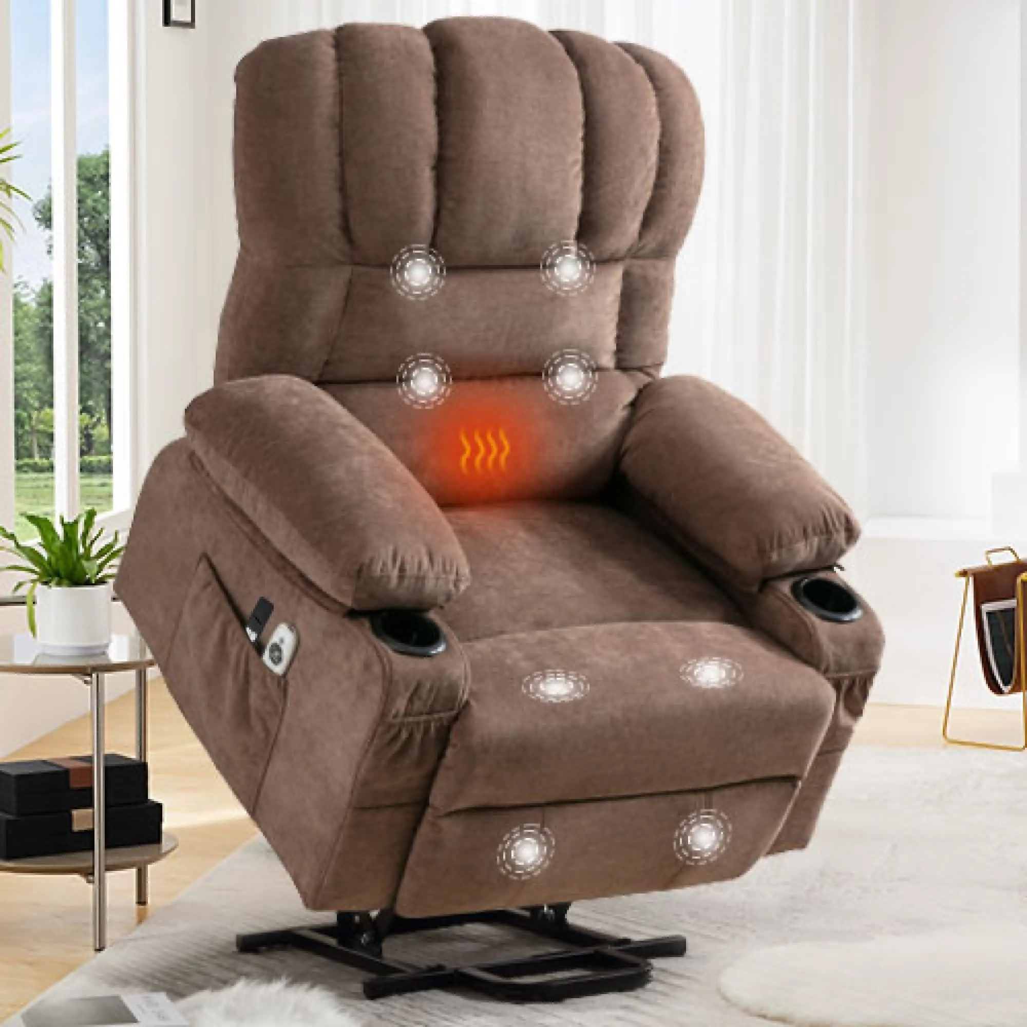 Power Electric Massage Lift Lounge Chair, Suitable For The Elderly, With Heating And Vibration Functions, With USB