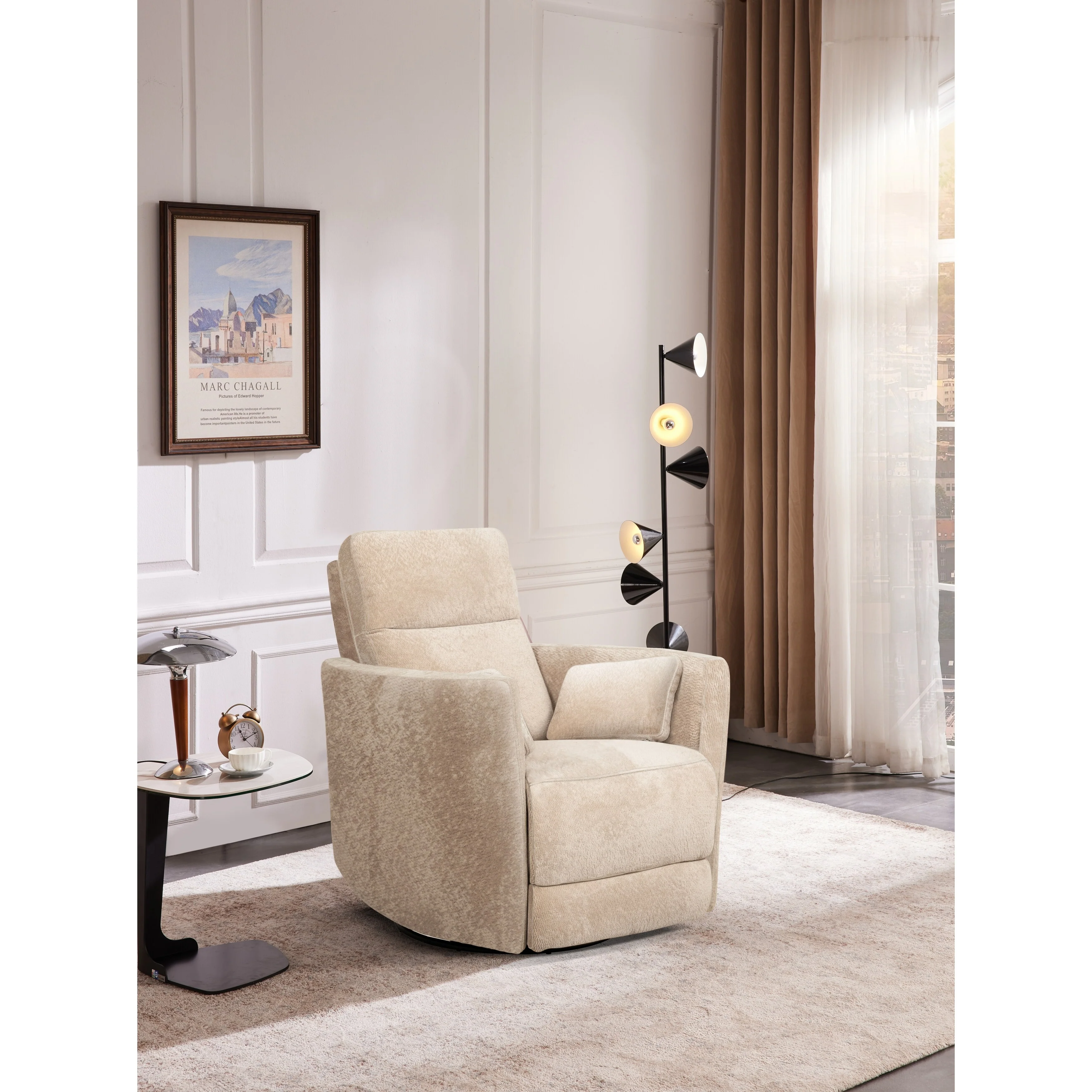 Cozy Microfiber Manual Swivel Recliner