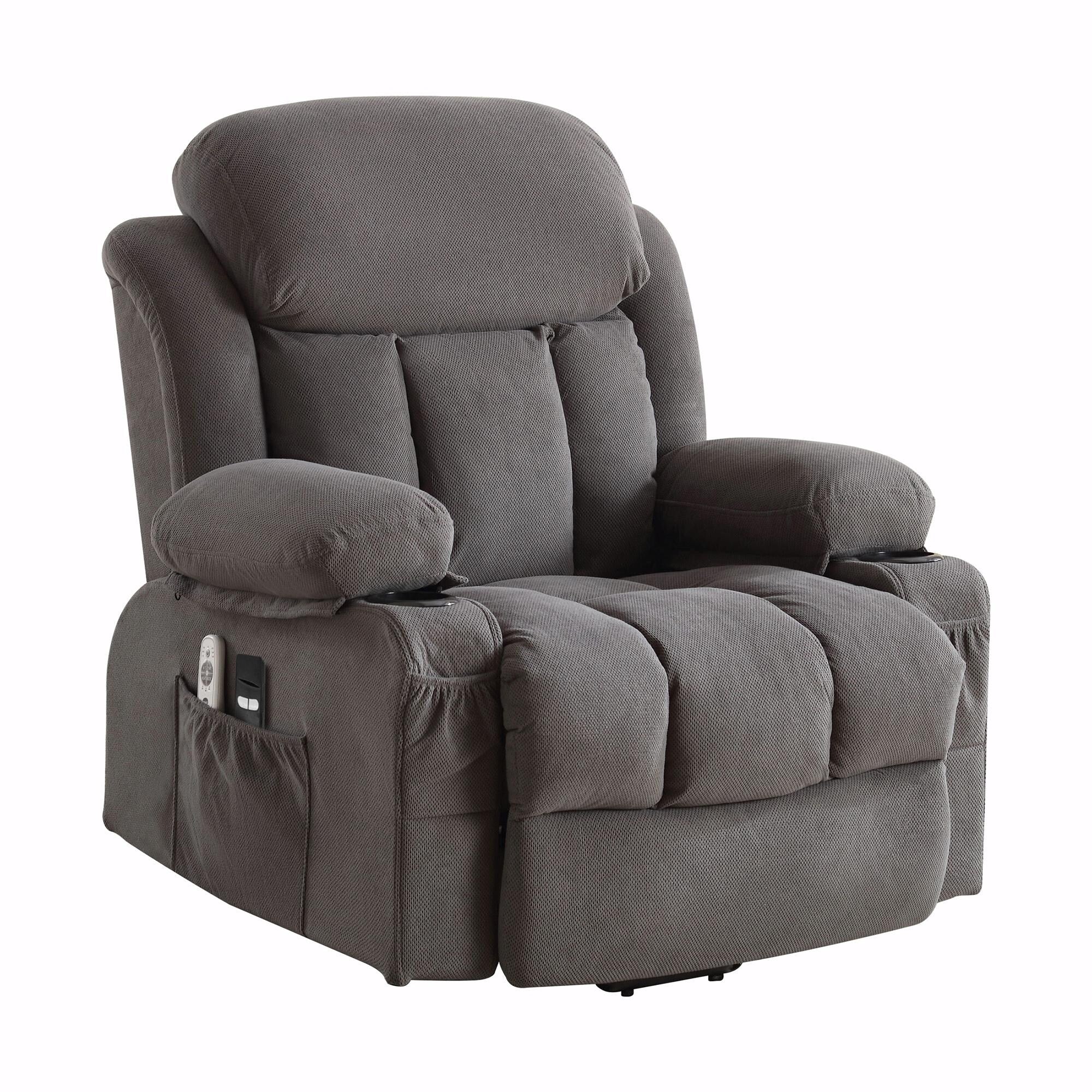Power Lift Recliner Chair with Heat and Massage, Electric Fabric Recliner Chair