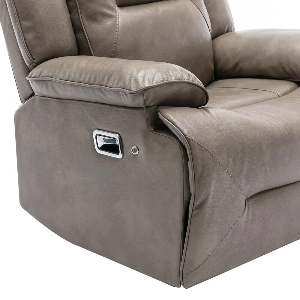360�� Swivel Rocker Recliner with LED Lights, Manual Media Chair