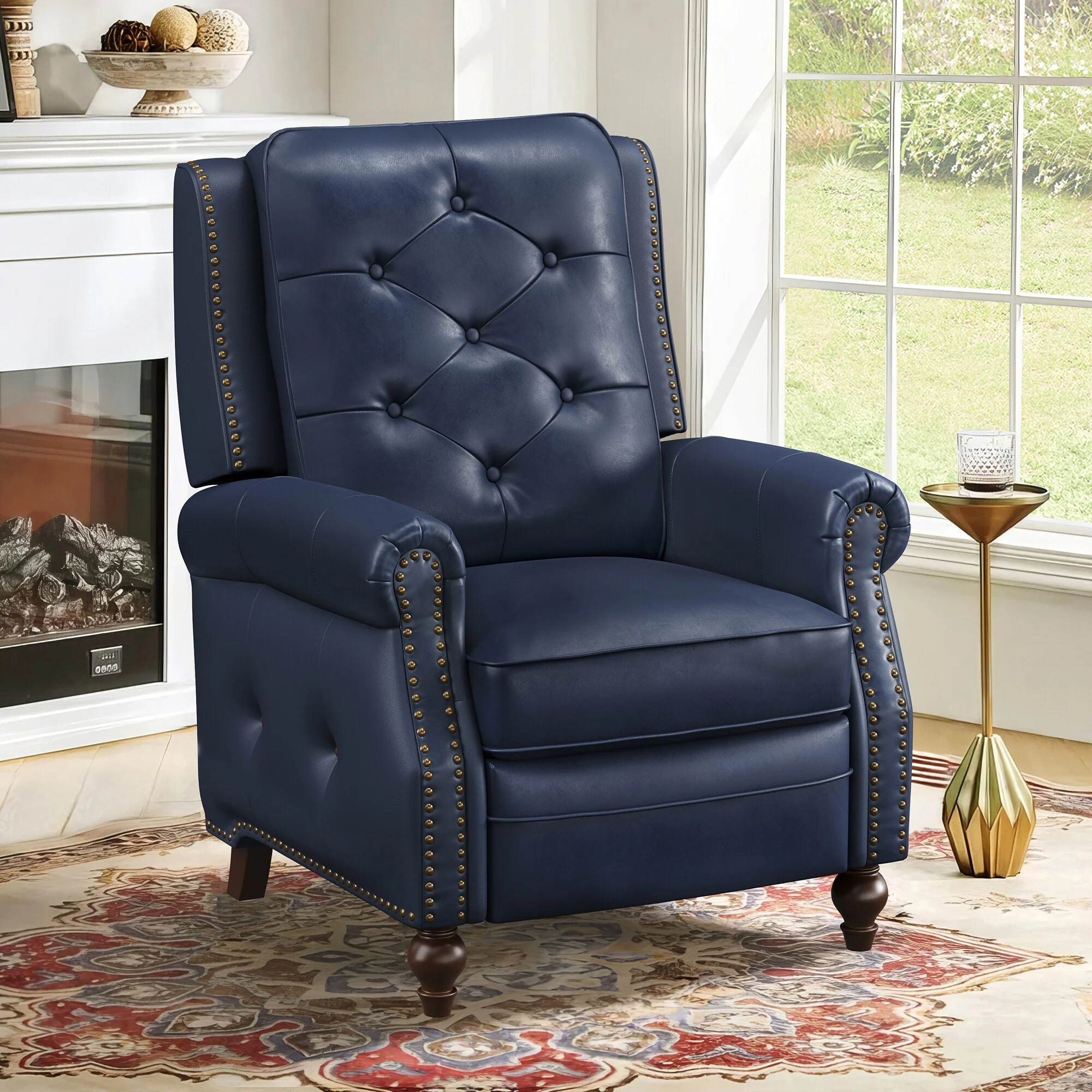 LUE BONA Leather Recliner Chair Accent Chairs for Living Room