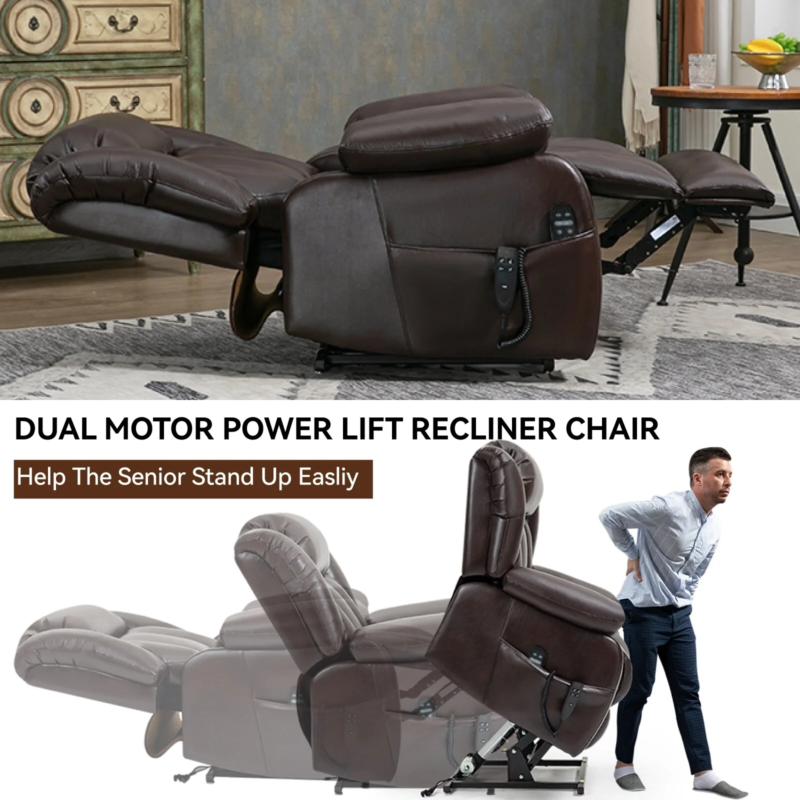 Power Lift Recliner Chair with 8-Point Vibration Massage
