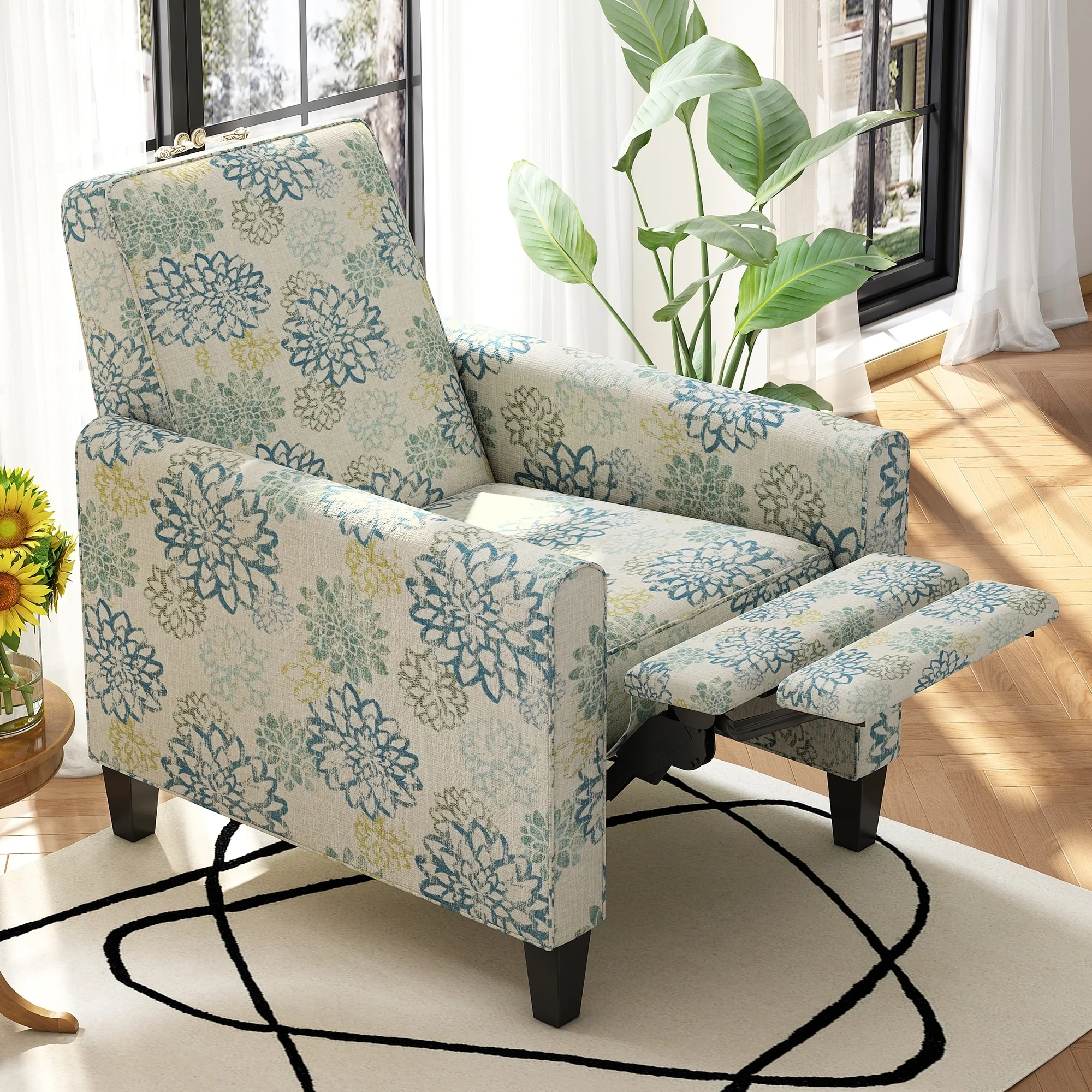 Darvis Floral Recliner Club Chair by Christopher Knight Home