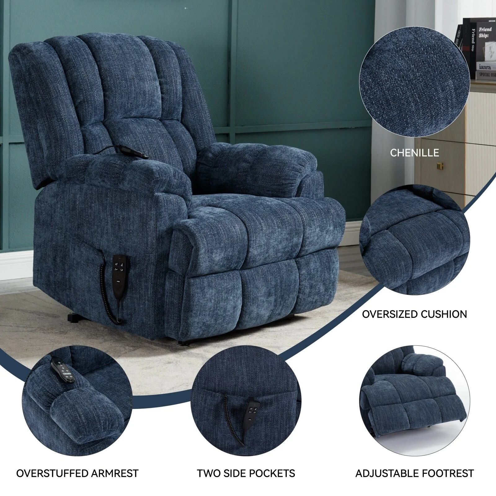 Electric Power Lift Recliners with Power-Remote