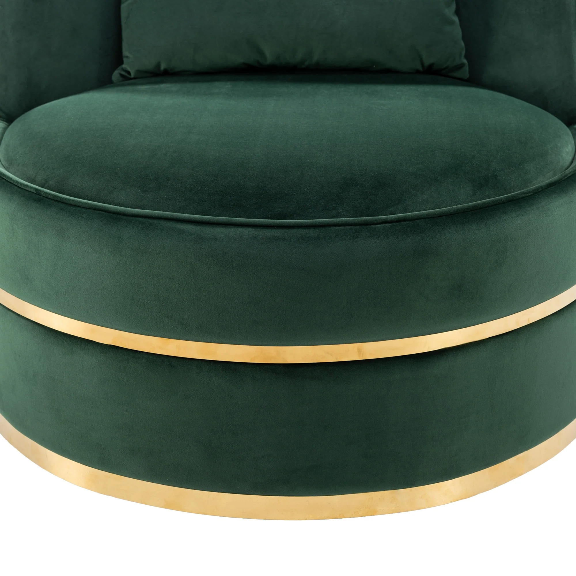 Velvet 360�� Swivel Accent Chair with Seat Cushion, Upholstered Barrel Chair with Stainless Steel Base Living Room Chair