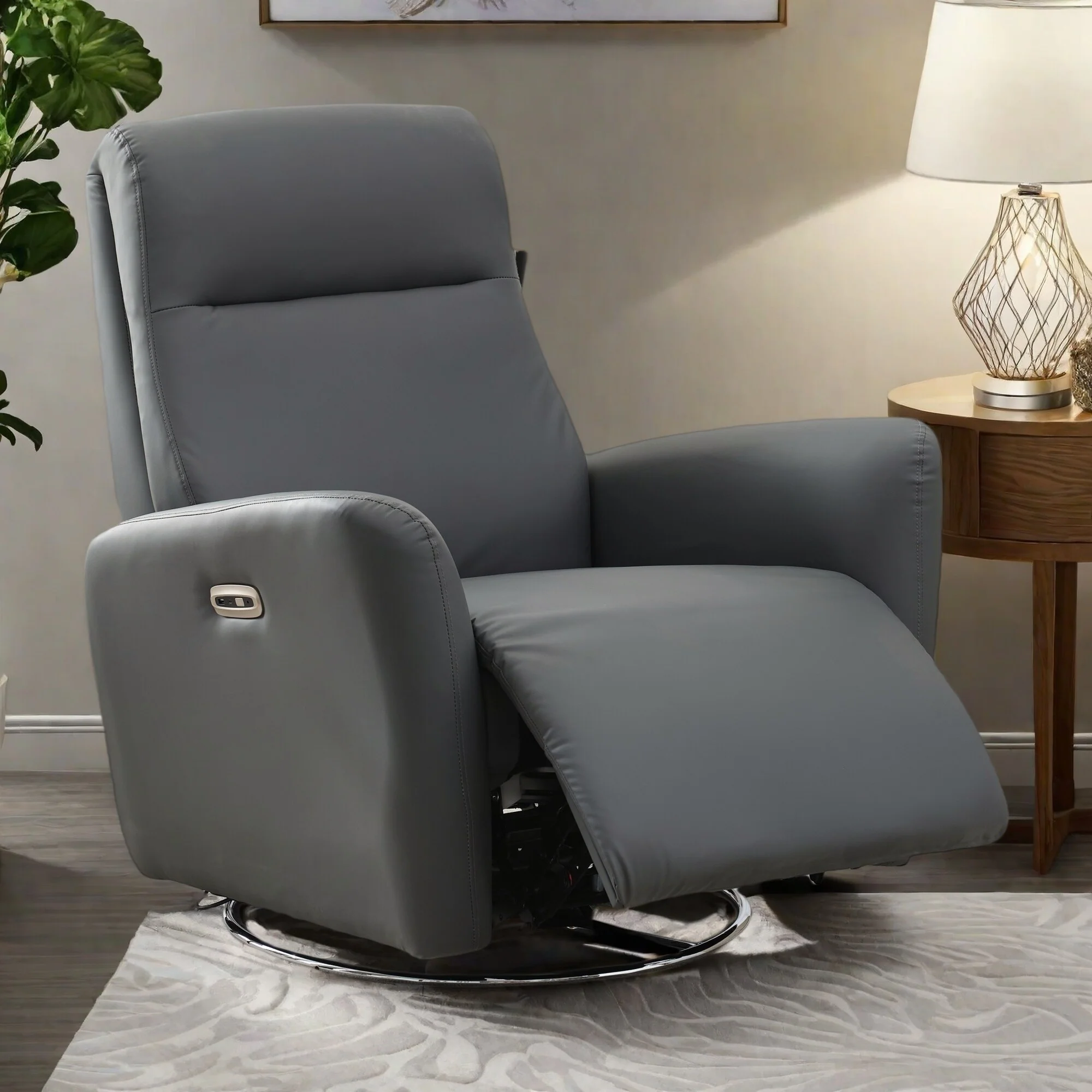 Recliner Chair with 270�� Swivel, Rocking Function, and Quick Assembly