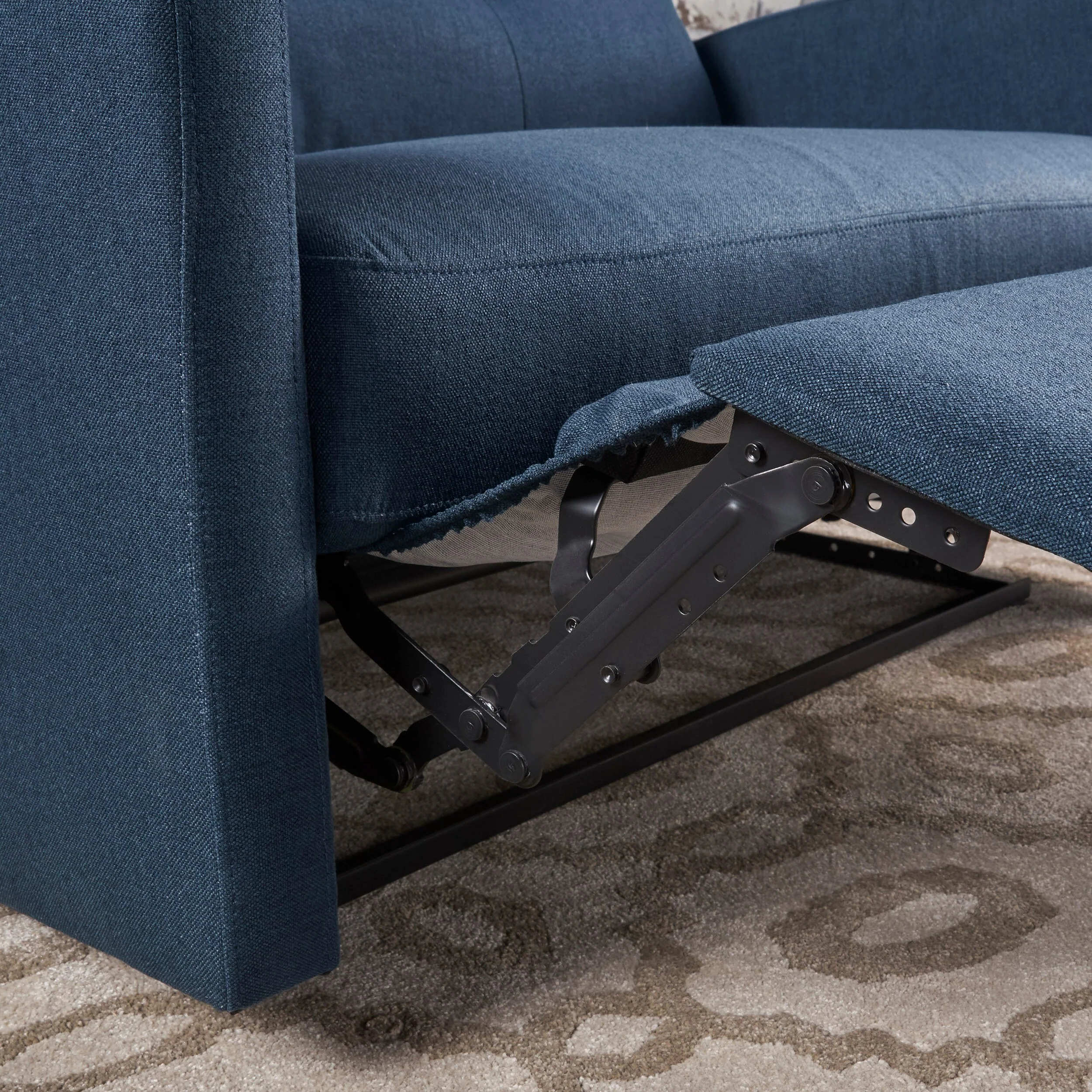 Roomfitters Double Recliner Loveseat with Tufted Backrest and Pillow Top Arms, Faux Leather Push-Back Sofa Chair